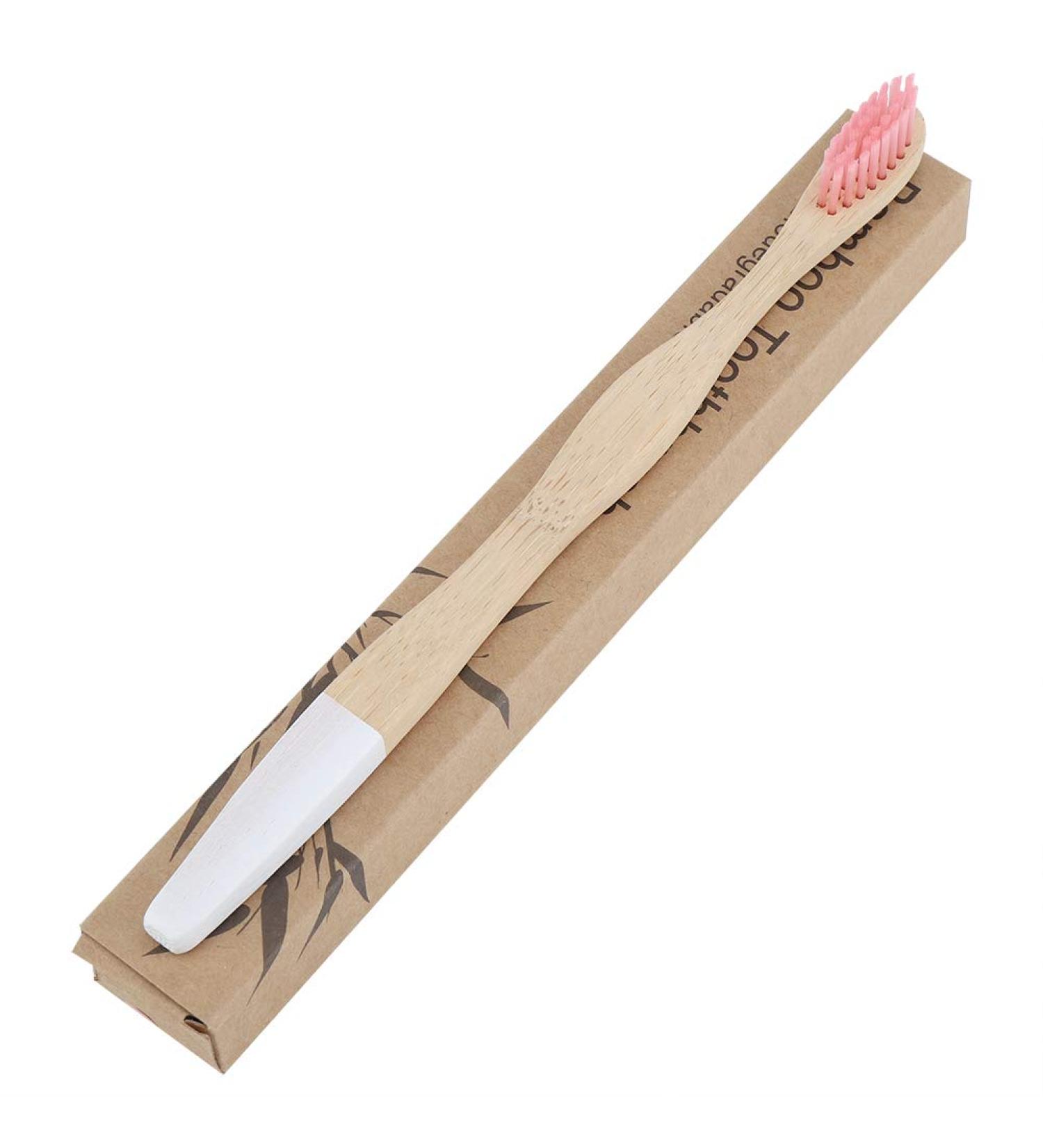 Eco-Friendly Bamboo Toothbrush for Adults - Soft Hair Sustainable Red Color - Buy Online on GoSupps.com