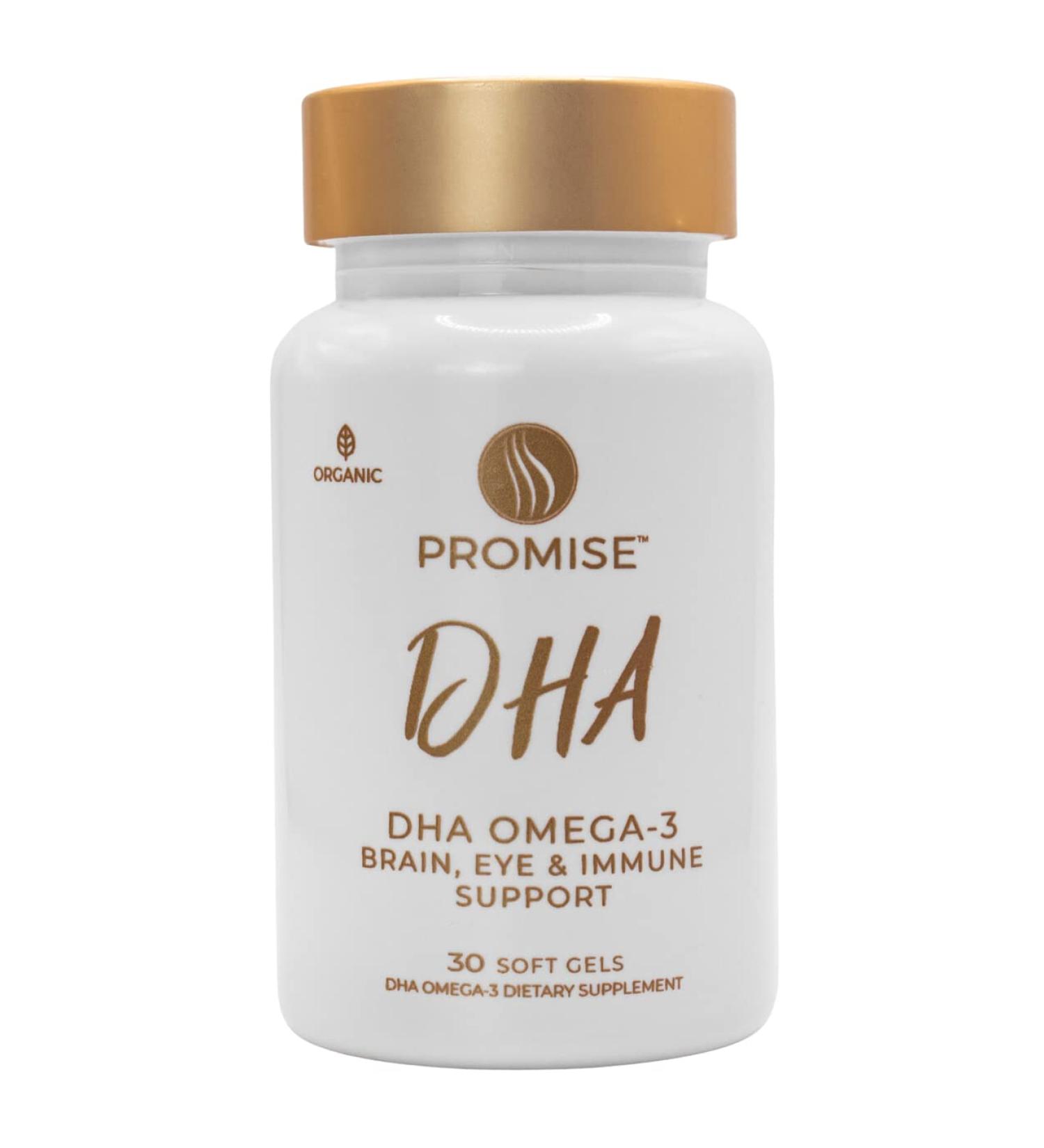 Promise Prenatal DHA - Pharmaceutical Grade Omega-3 DHA (3 Month Supply) Once-Daily Strawberry Flavored softgel with 290 mg of DHA. All Natural Prenatal DHA for Baby's Brain and Eye Development - Buy Online on GoSupps.com