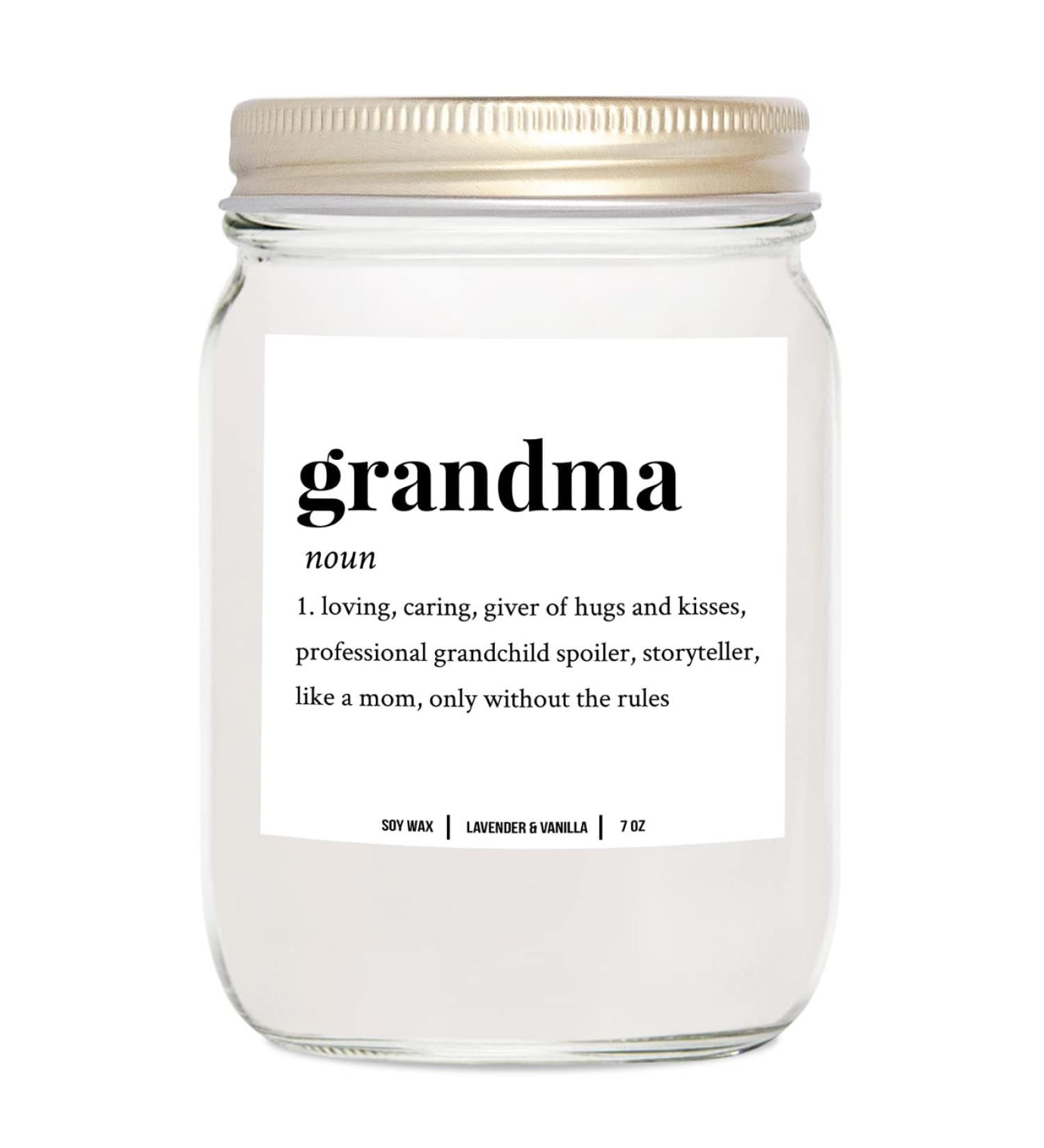 YouNique Designs Grandma Candle - 7 oz All-Natural Soy Vegan Aromatherapy Gift for Grandma - Lavender & Vanilla Scented Candle from Grandchildren - Buy Online on GoSupps.com