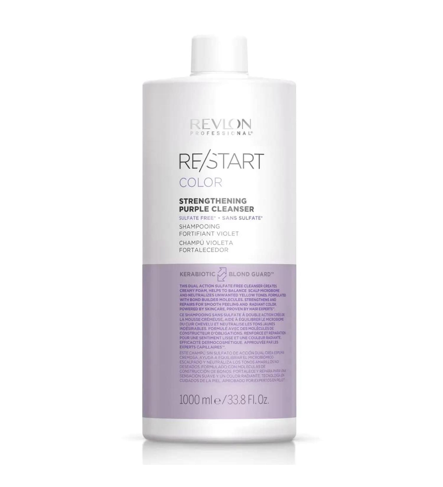 Revlon Professional Re/Start Color - Yellowing Violet Shampoo - Anti-Yellow Tone Hair Care - Blonde Hair and Blonde Highlights - Professional and Vegan Formula Shampoo - 1 L