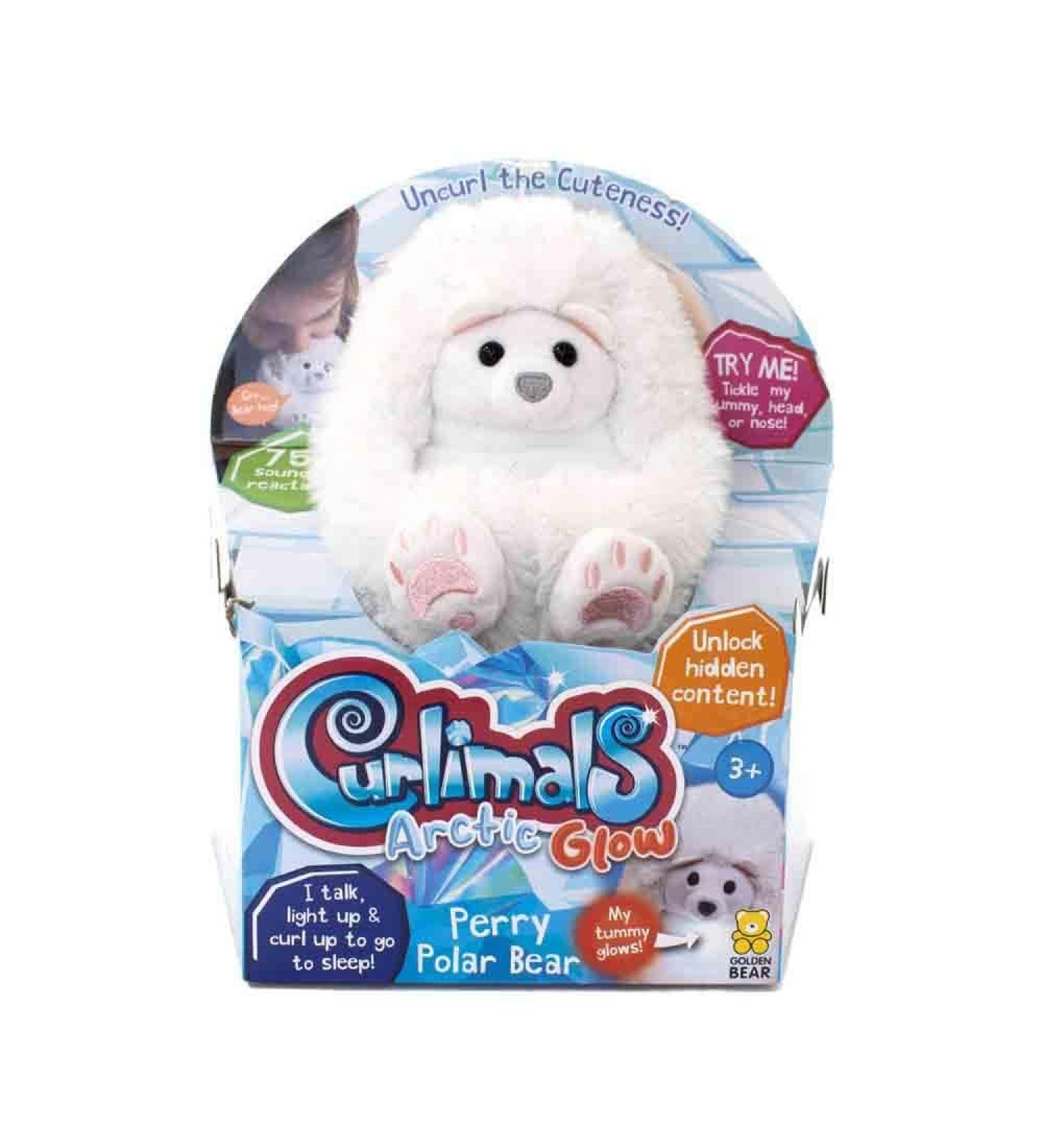Curlimals Perry Polar Bear Arctic Glow Teddy Bear Sensory Toy | Light-Up Laughing Plush for Kids 3 - Buy Online on GoSupps.com