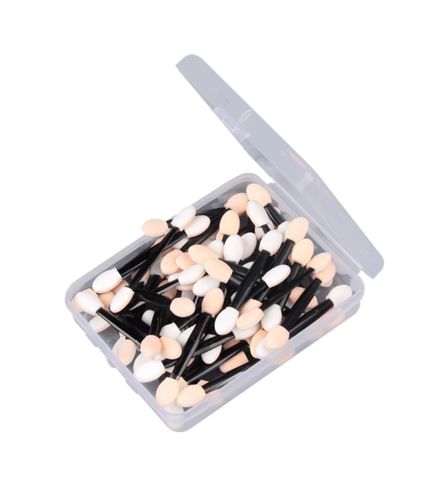 KALLORY 50 Pcs Sponge Makeup Applicator Long Eyeshadow Cosmetic Eye Shadow Brush Set Size 1 Black - Buy Online on GoSupps.com