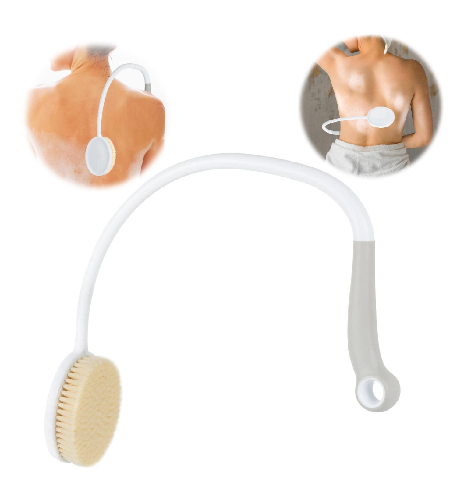 FULLOFJOY Long Handle Back Bath Brush for Elderly & Disabled - U-Shaped Body Scrubber 27.56 Length | Man & Woman | Limited Mobility Friendly - Buy Online on GoSupps.com