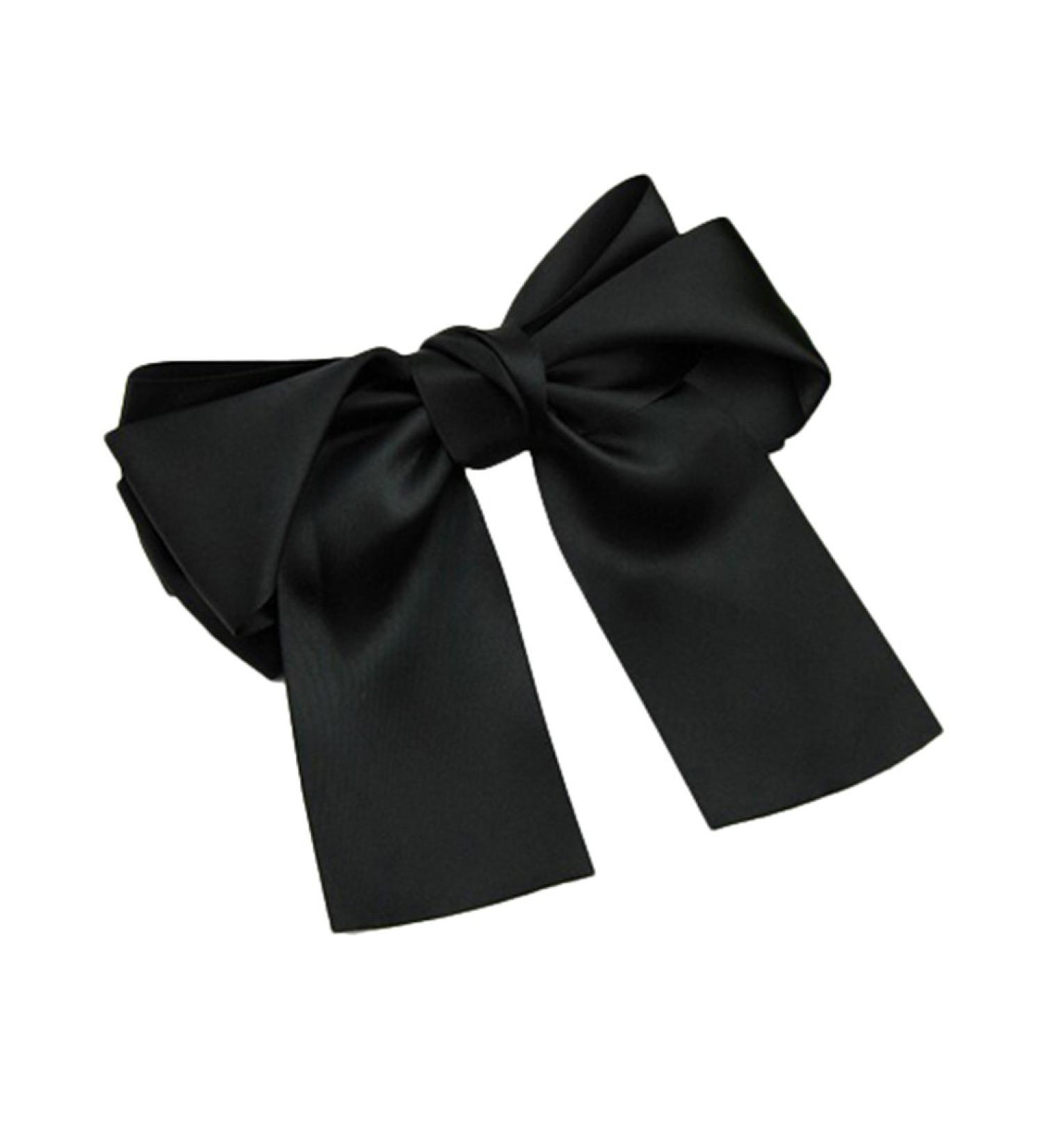 Gemini_mall Z17N Black Bow Hair Clip - Elegant Acrylic Hair Accessory for All Hair Types | International Shipping Available - Buy Online on GoSupps.com