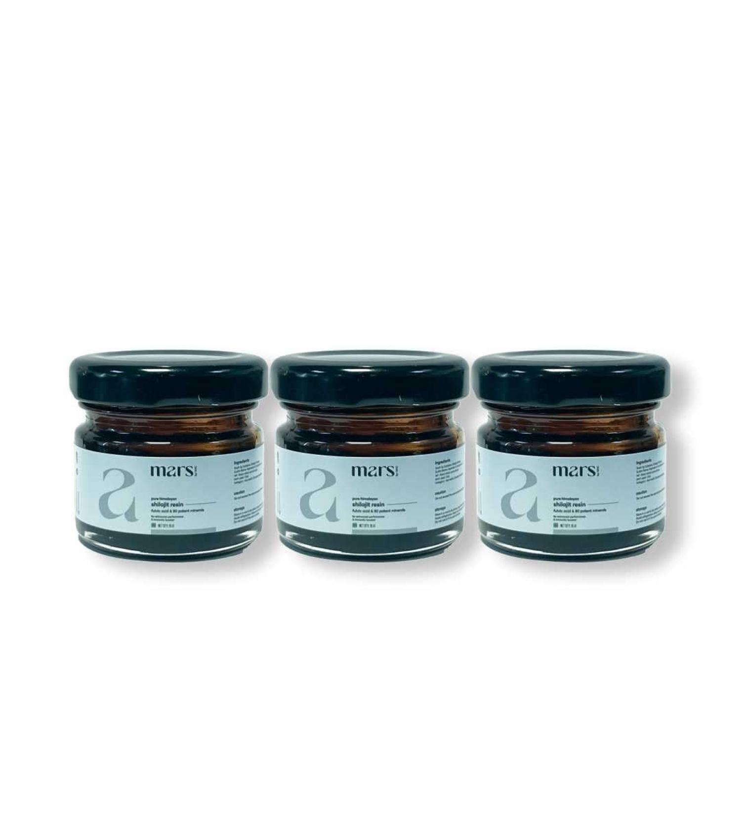 mars by GHC Pure Himalayan Shilajit Resin (Pack of 3) | Powered with Fulvic Acid | Strength Stamina & Immunity | Pure Organic Authentic Shilajit Resin sourced from Himalayas (60g) - Buy Online on GoSupps.com