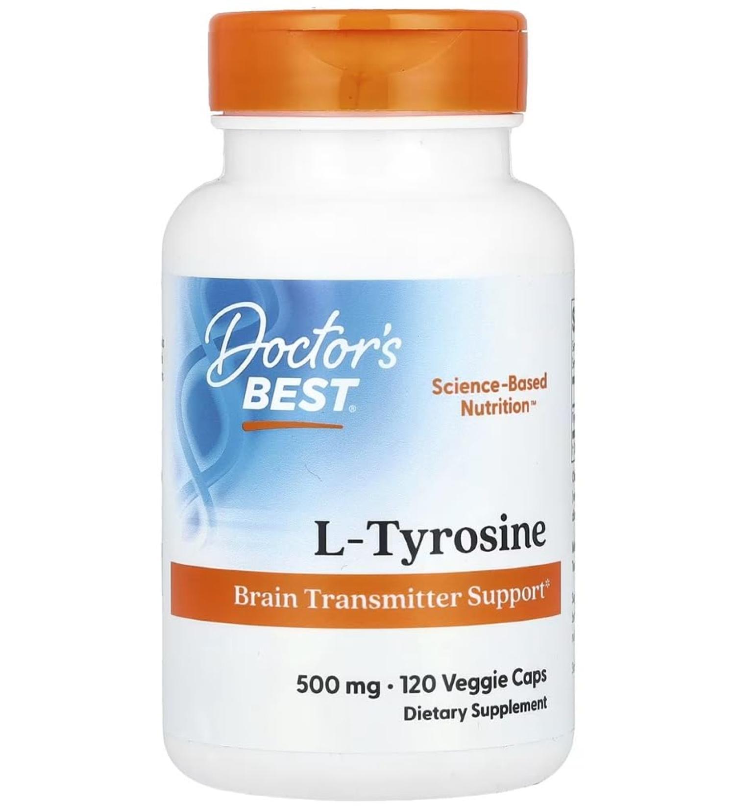 DoctorsBEST Doctors Best Ltyrosine 500mg Supporting Mental Clarity and Cognitive Function 120 Capsules - Buy Online on GoSupps.com
