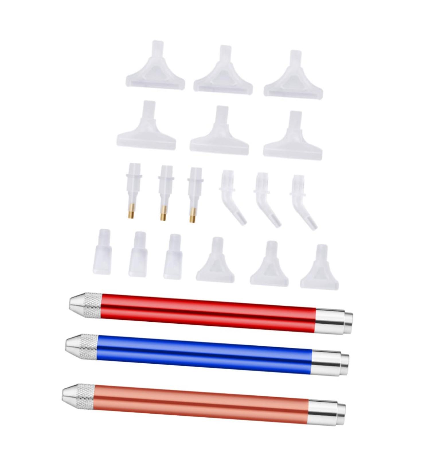Beaupretty 3sets Nail Art Drill Pen Nail Pen Diy Drill Pen Nail Rhinestone Pen Diamond Embroidery Pen Kit Gemstones for Nails Embroidery Diamond Pen 5d Tool Aluminum Alloy Shine Glue Pen 13.6x1.3cm Assorted Color - Buy Online on GoSupps.com
