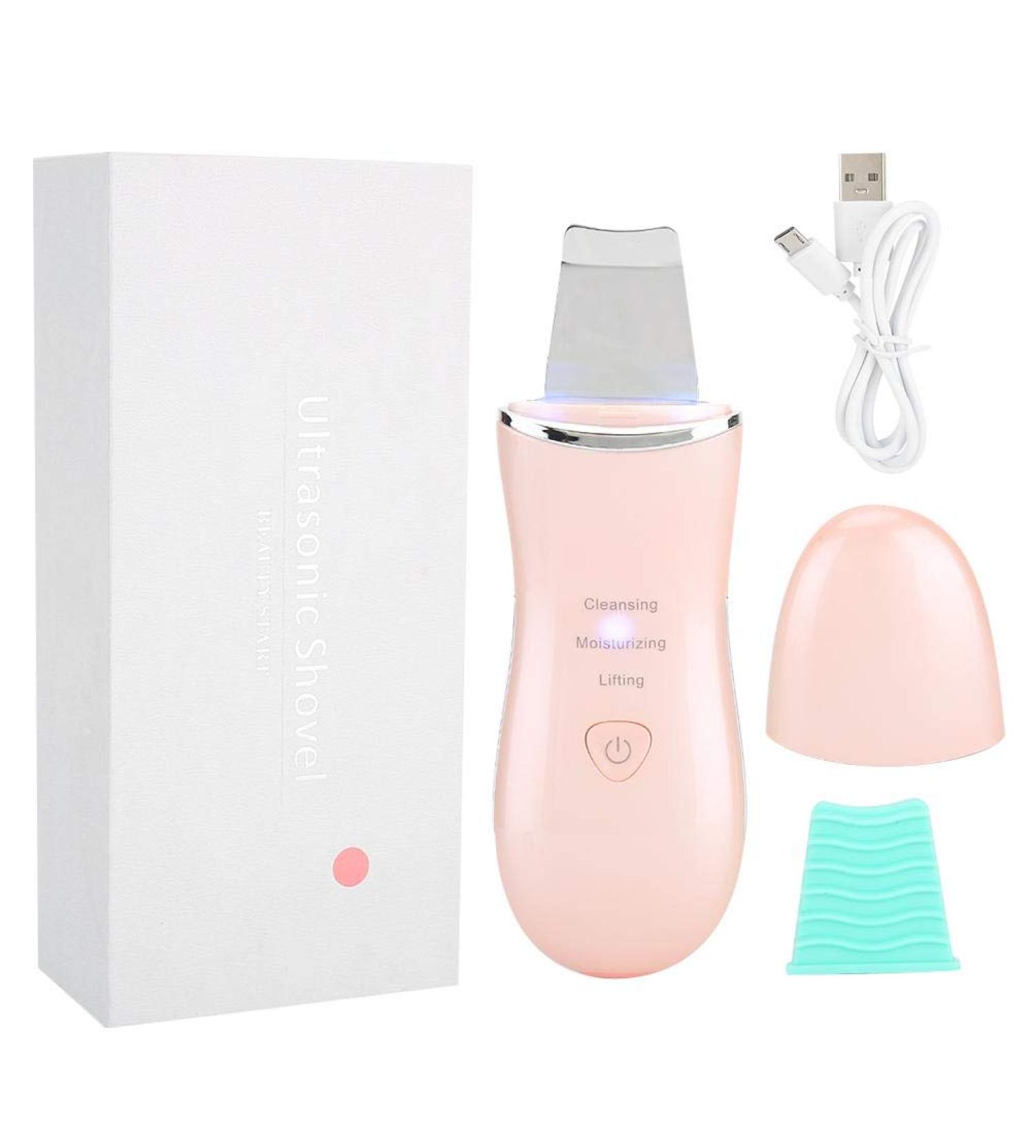 Skin Scrubber Face Spatula for Deep Facial Cleansing - Acne Extraction and Exfoliating Agent - Face Cleaning Machine in Pink - Buy Online on GoSupps.com