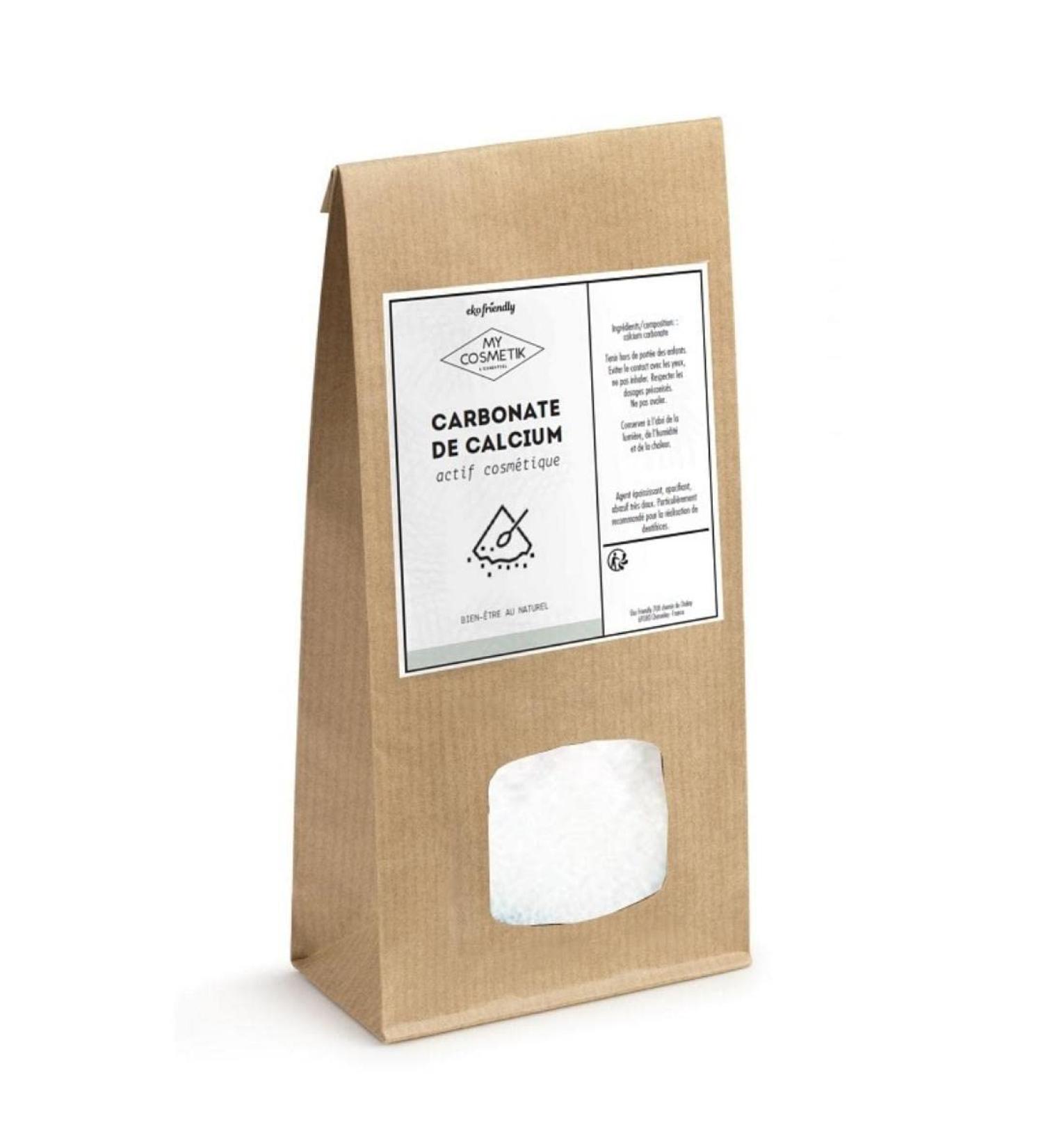 Calcium carbonate - Thickening agent opacifier very mild abrasive - 100% Pure and Natural - MY COSMETIK - 200 g - in kraft bag - Buy Online on GoSupps.com