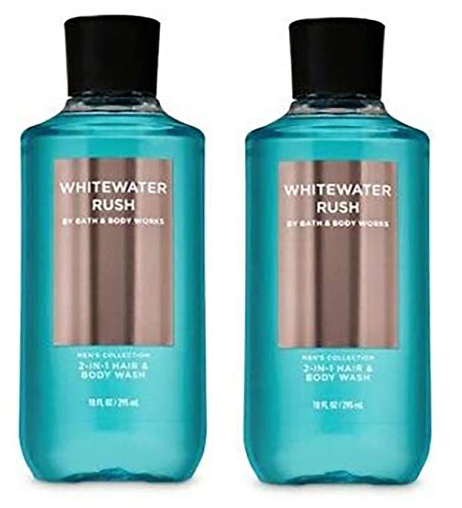Bath & Body Works For Men Whitewater Rush 3-in-1 Hair Face & Body Wash - Value Pack lot of 2 - Full Size (Whitewater Rush) 20 fluid_ounces