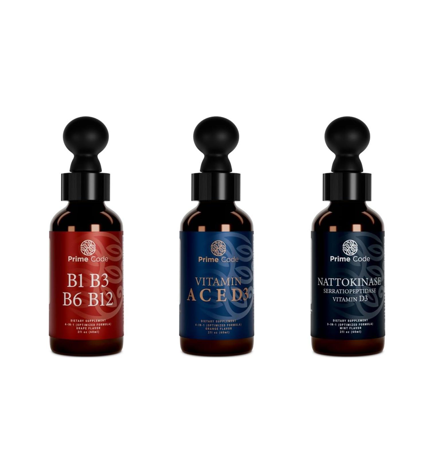 Liquid Vitamin B1 Drops with Vitamin B3 B6 & B12 Liquid Vitamin A Supplement for Women & Men with Vitamin C E and D3 nattokinase supplement | serratiopeptidase and nattokinase supplements - Buy Online on GoSupps.com