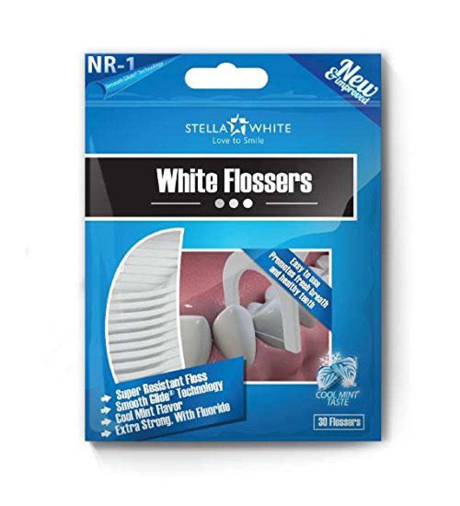 Stella White Dental Side with Smooth Glide Technology between the teeth 24 packs with 30 faces Cool Mint Extra Strong with fluoride