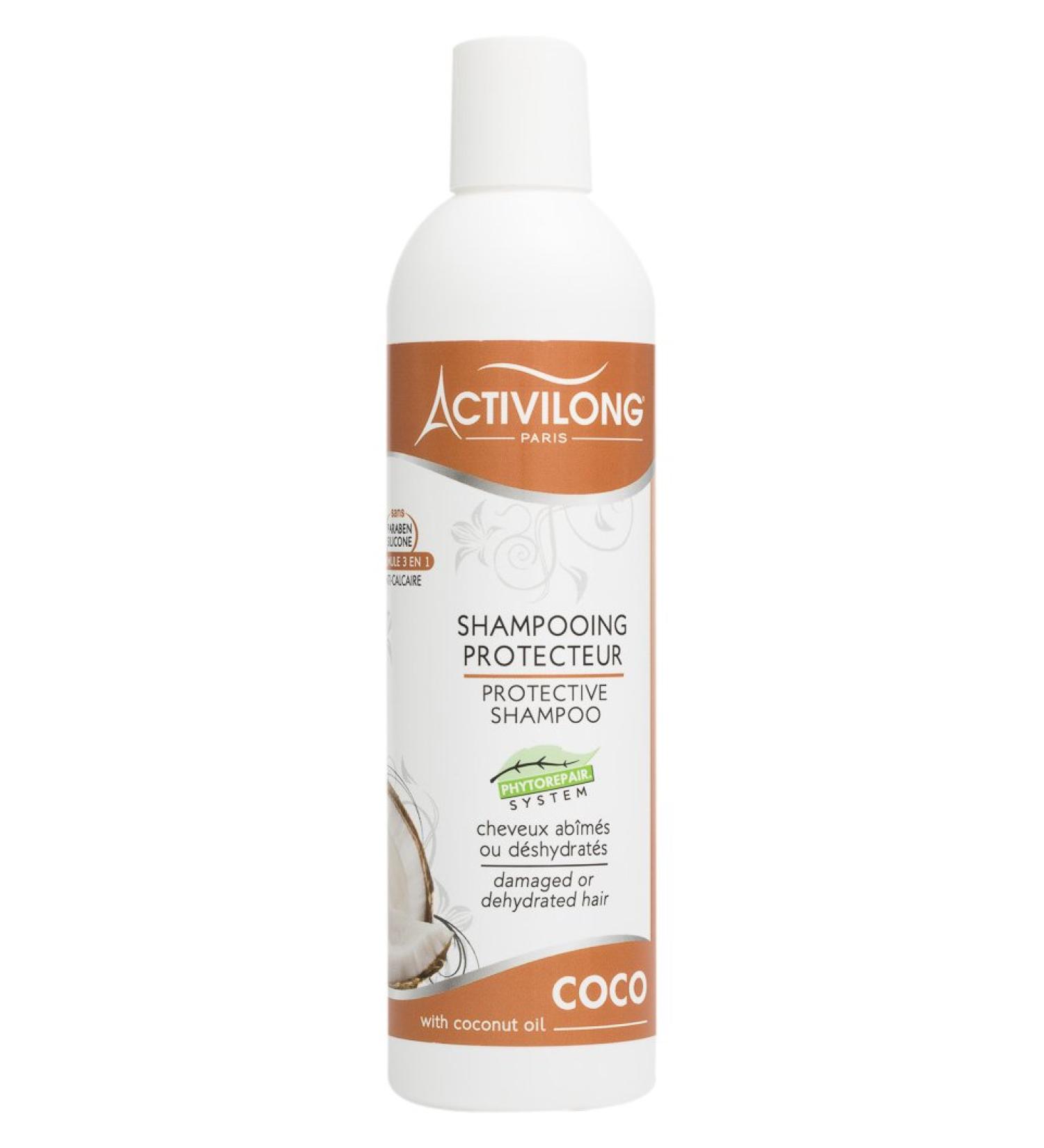 ACTIVILONG - Coconut Protective Shampoo - Damaged or Dehydrated Hair - Protects Nourishes - Natural Ingredients - Phytorepair System - Made In France - 125ml
