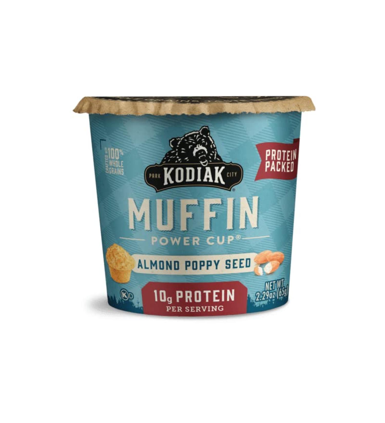 Kodiak Cakes Almond Poppy Seed Minute Muffins - High Protein 100% Whole Grain Breakfast Mix 2.29oz (Pack of 12) - Buy Online on GoSupps.com