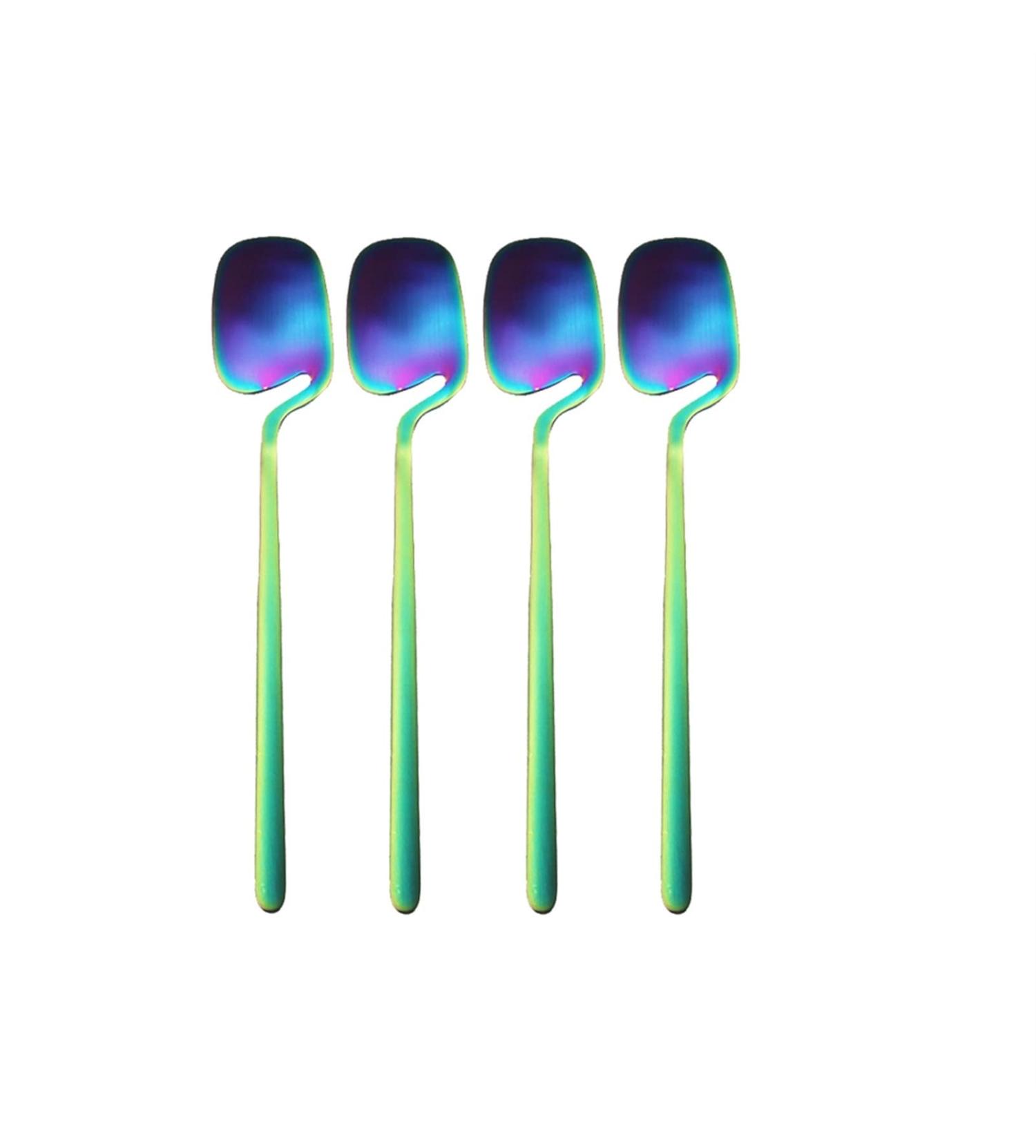 Flatware Sets Matte Rainbow 4Pcs Cutlery Set Dinnerware 304 Stainless Steel Dinner Fork Coffee Spoon Kitchen Knife Set Western Tableware Set (Color : 4Pcs Teaspoon) - Buy Online on GoSupps.com