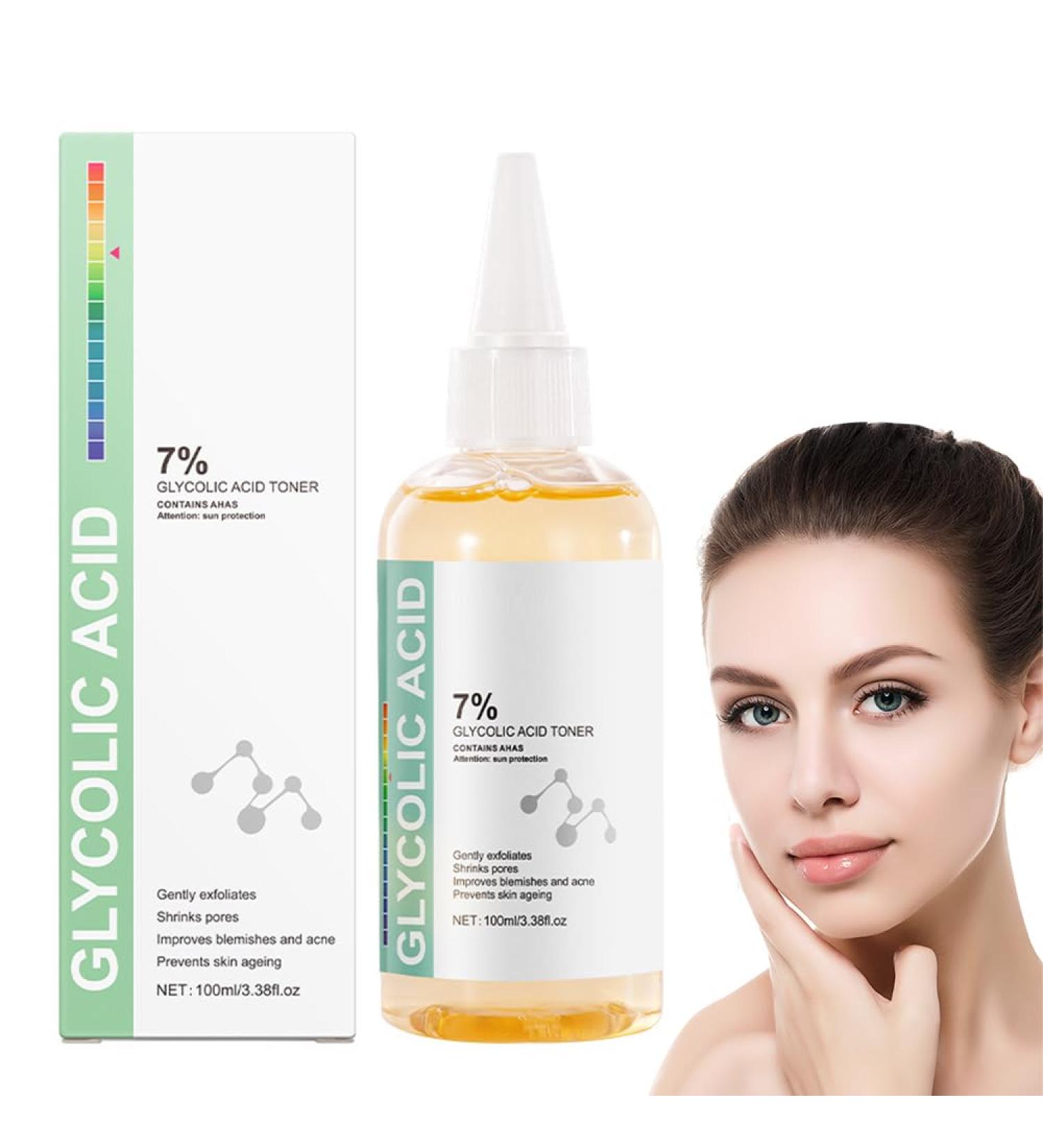 Smdrafy Glycolic Acid Toner Glycolic Acid 7 Toning Solution Exfoliating Toning Solution Facial Toner Reduces Pores Moisturizing Toning Serum Reduces Skin Spots and Acne 100 ML - Buy Online on GoSupps.com