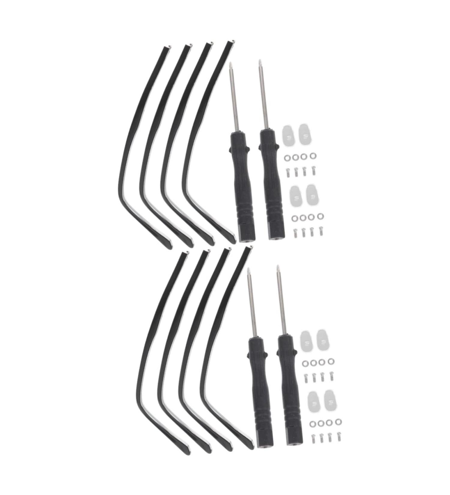 Lurrose 4-Piece Glasses Repair Set - Universal Replacement Arms for Men & Women - Sunglasses Accessories with Metal Plates - Black (2pcs 13.3x0.6cm) - Buy Online on GoSupps.com