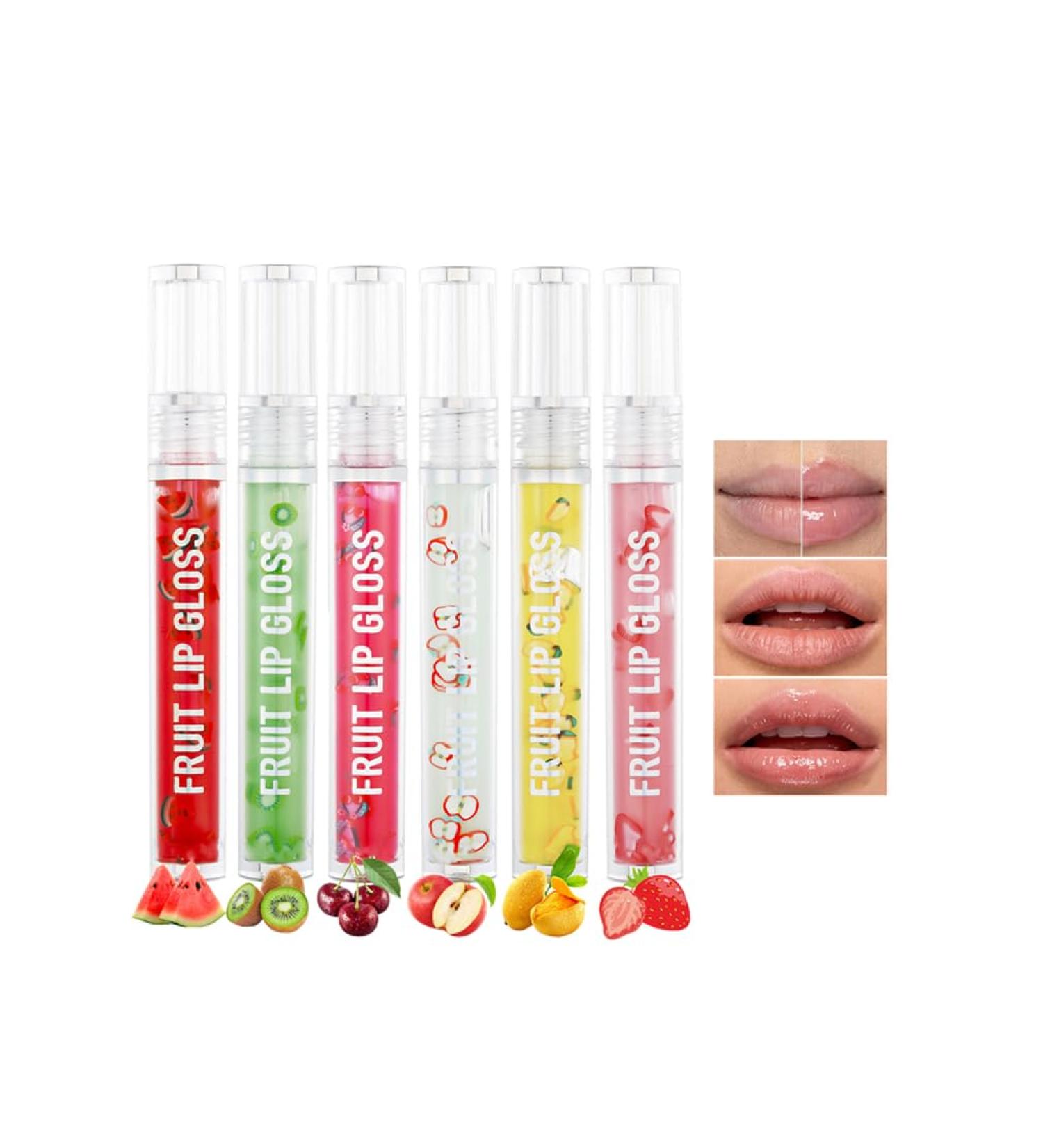 HADAVAKA Moisturizing Lip Oil Fruit Lip Gloss Plumper Clear Lip Oil Fruit Liquid Lip Oil Replenishes Water Hydrates Lip Glaze NonSticky Liquid Lipstick Can Keep Your Lips Plumper - Buy Online on GoSupps.com