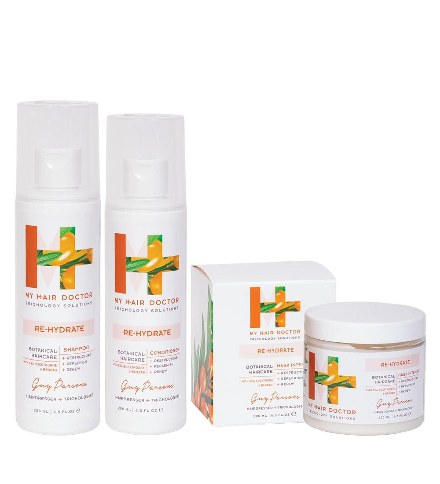  MY HAIR DOCTOR MY HAIR DOCTOR | The Hydrating Trio | Rehydrating shampoo enriched with argan oil (250 ml) conditioner (200 ml) and intense hair mask (200 ml) - Buy Online on GoSupps.com