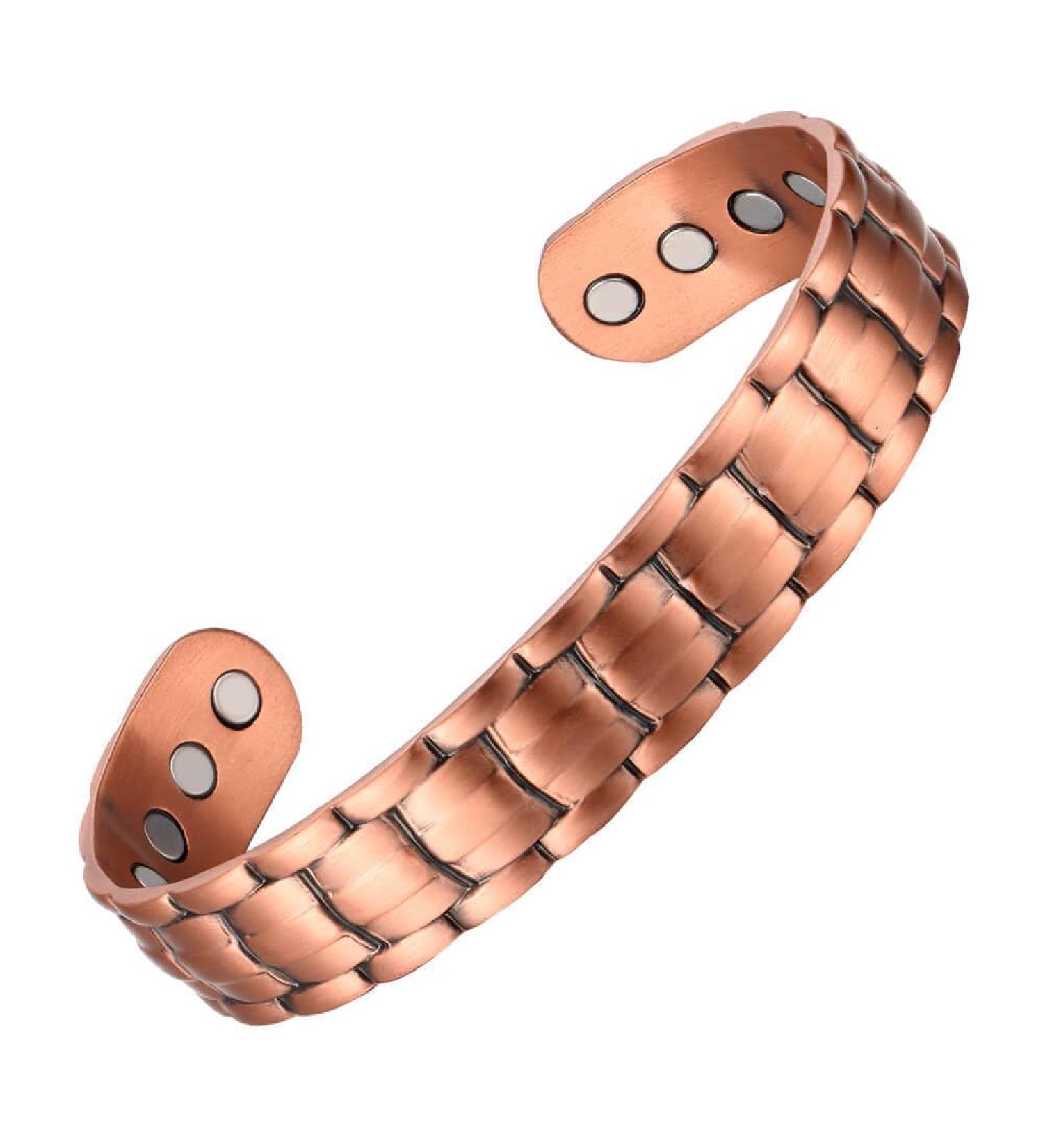 Enermagix Magnetic Copper Bracelets for Men & Women | 99.9% Solid Copper Cuffs with Powerful 3509 Gauss Magnets - Buy Online on GoSupps.com