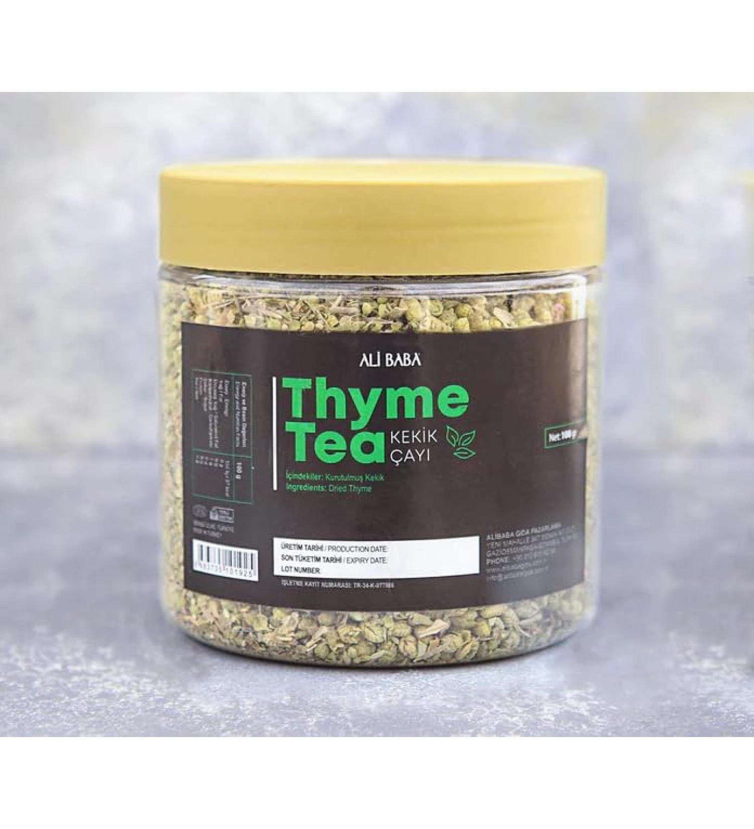 Ali Baba Thyme Tea (Kekik Cayi) | Aromatic Essence of Herbal Infusion | A Healthy Herbal Tea Selection with Relaxation and Calming Effect | 100g in a Jar