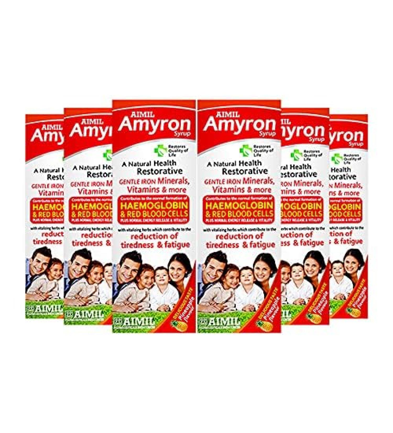 Generic Viva Amyron Multivitamins Syrup for Men & Women with 34 Ingredients| Reduce Tiredness & Fatigue | Improves Haemoglobin Level - 200 ML (Pack of 6)