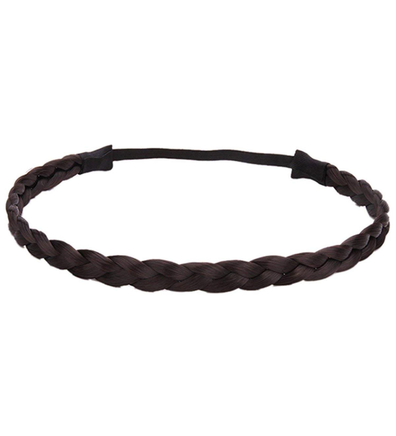 Fliyeong Colors Women Ladies Plaited Hair Band Braided Synthetic Hair Plaited Plait Elastic Headband Hairband Black Creative and Useful - Buy Online on GoSupps.com