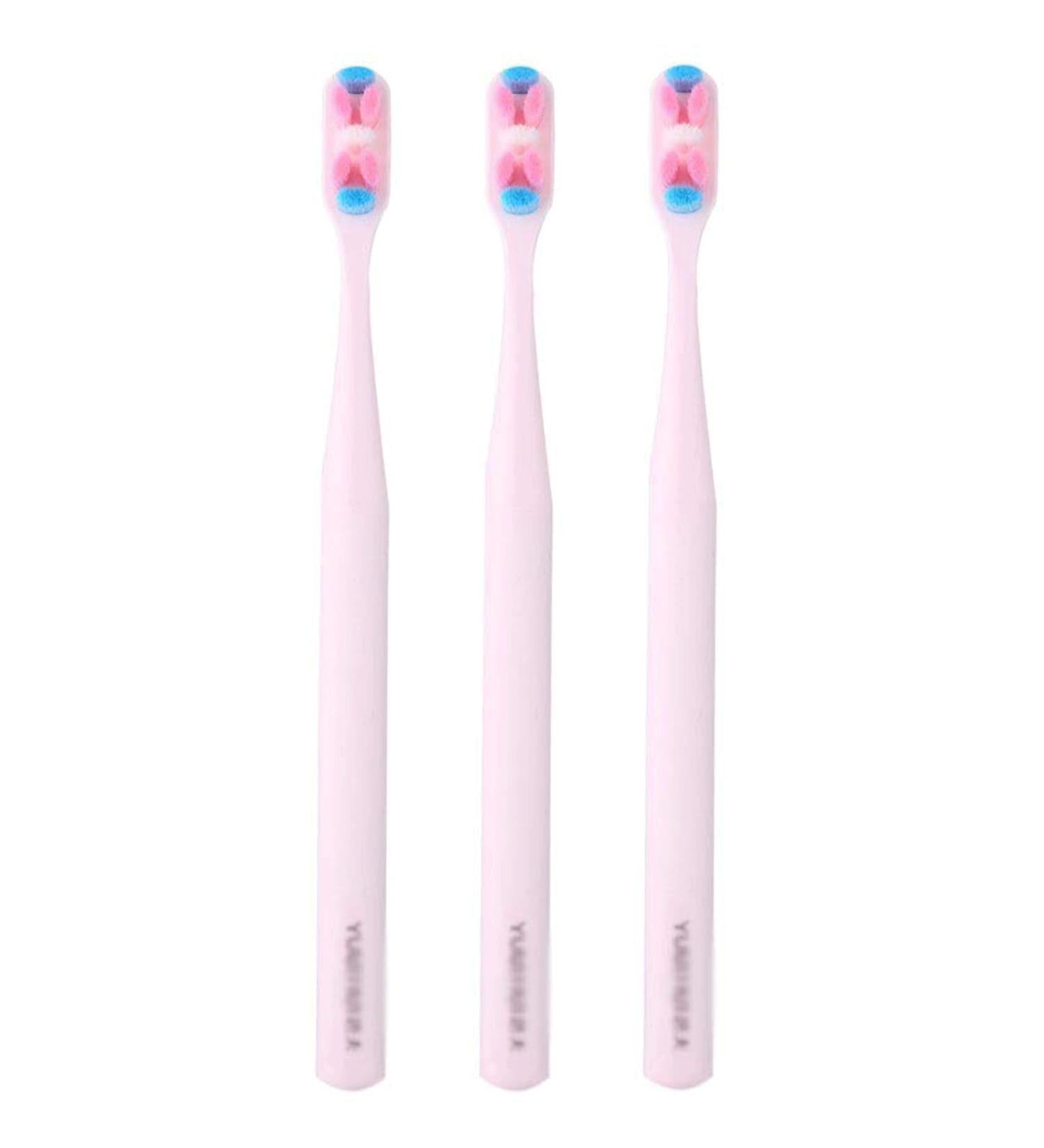 Buy WXPJMDFC Ultraiche Toothbrushes - 10 000 Bristles 3-Pack Travel Set for Adults & Juniors - Perfect for Pregnancy & Body Care - Pink Color - Buy Online on GoSupps.com