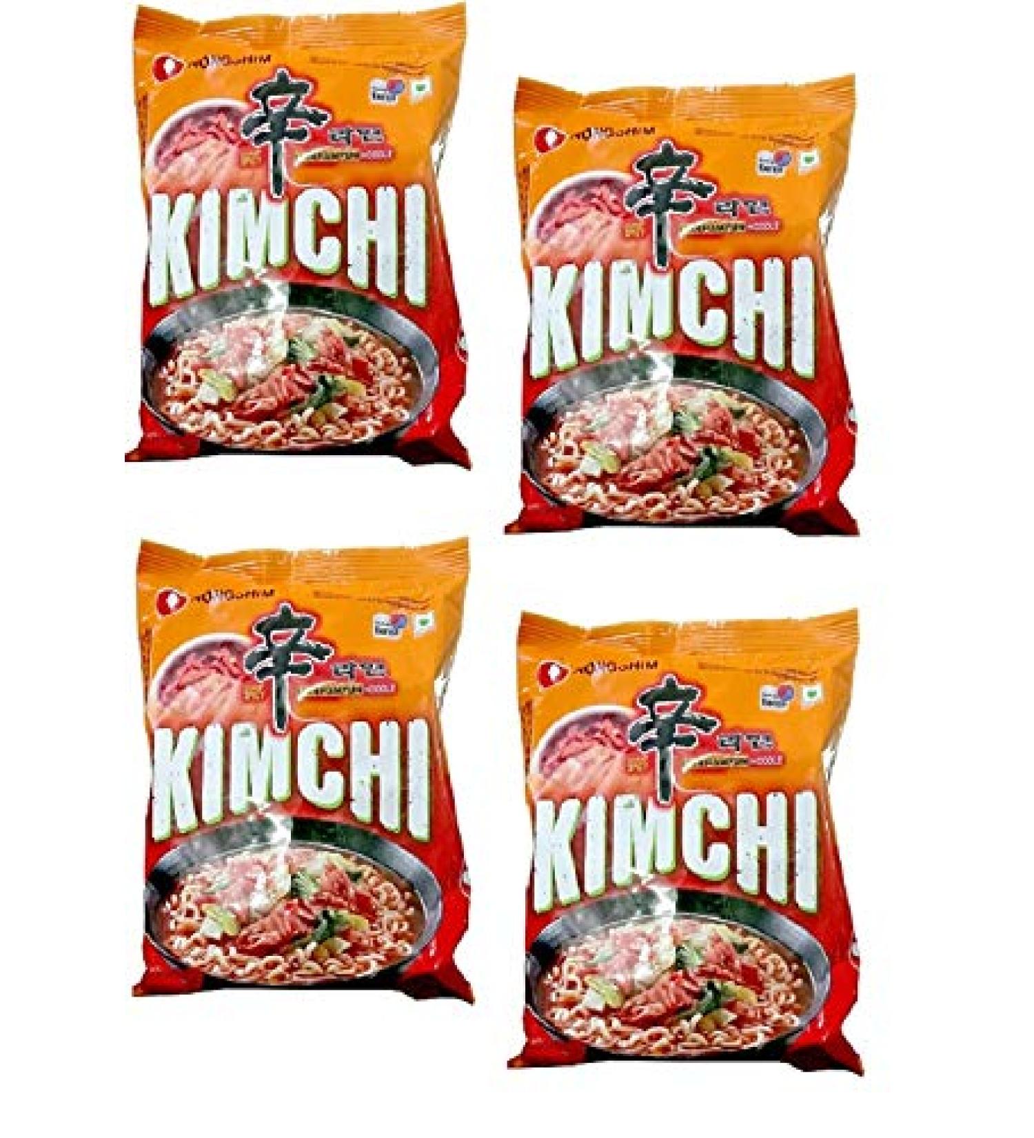 Nongshim Shin Ramyun Kimchi Instant Noodles 120Gm* 4Pack Imported Vegetarian 120g Pack of 4 - Buy Online on GoSupps.com