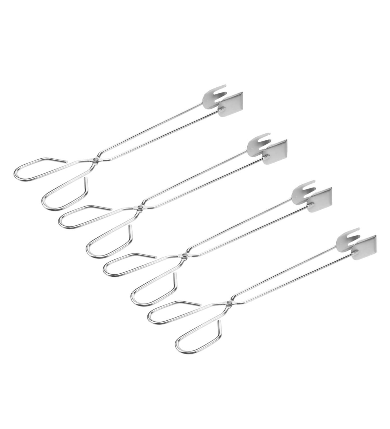 FRCOLOR 4pcs Stainless Steel Scissor Tongs - Multi-Purpose Garbage Clips & Grabber Tools for Outdoor & Fireplace Use - Buy Online on GoSupps.com