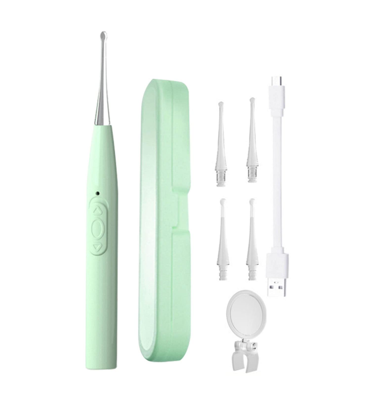 Stainless Steel Ear Wax Removal Tools with Light - Ear Pick Cleaning Kit for Ear Health Care - Mint Green - Buy Online on GoSupps.com