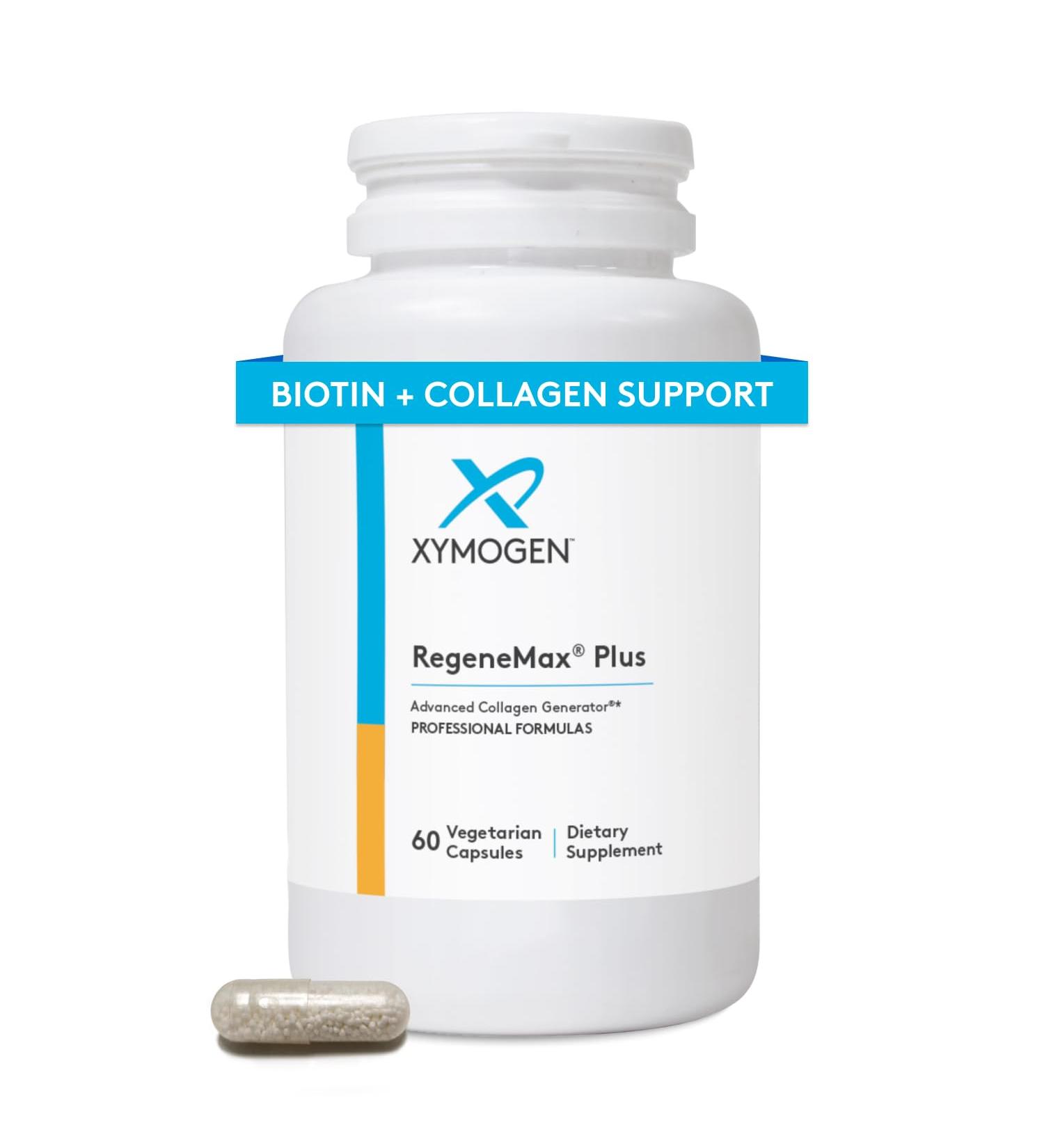 XYMOGEN RegeneMax Plus - Advanced Collagen Supplements with Biotin & Clinically Tested ch-OSA - Supports Skin, Hair, Nails & Bone Health - Collagen for Women & Men (60 Capsules) 60 Count (Pack of 1) - Buy Online on GoSupps.com