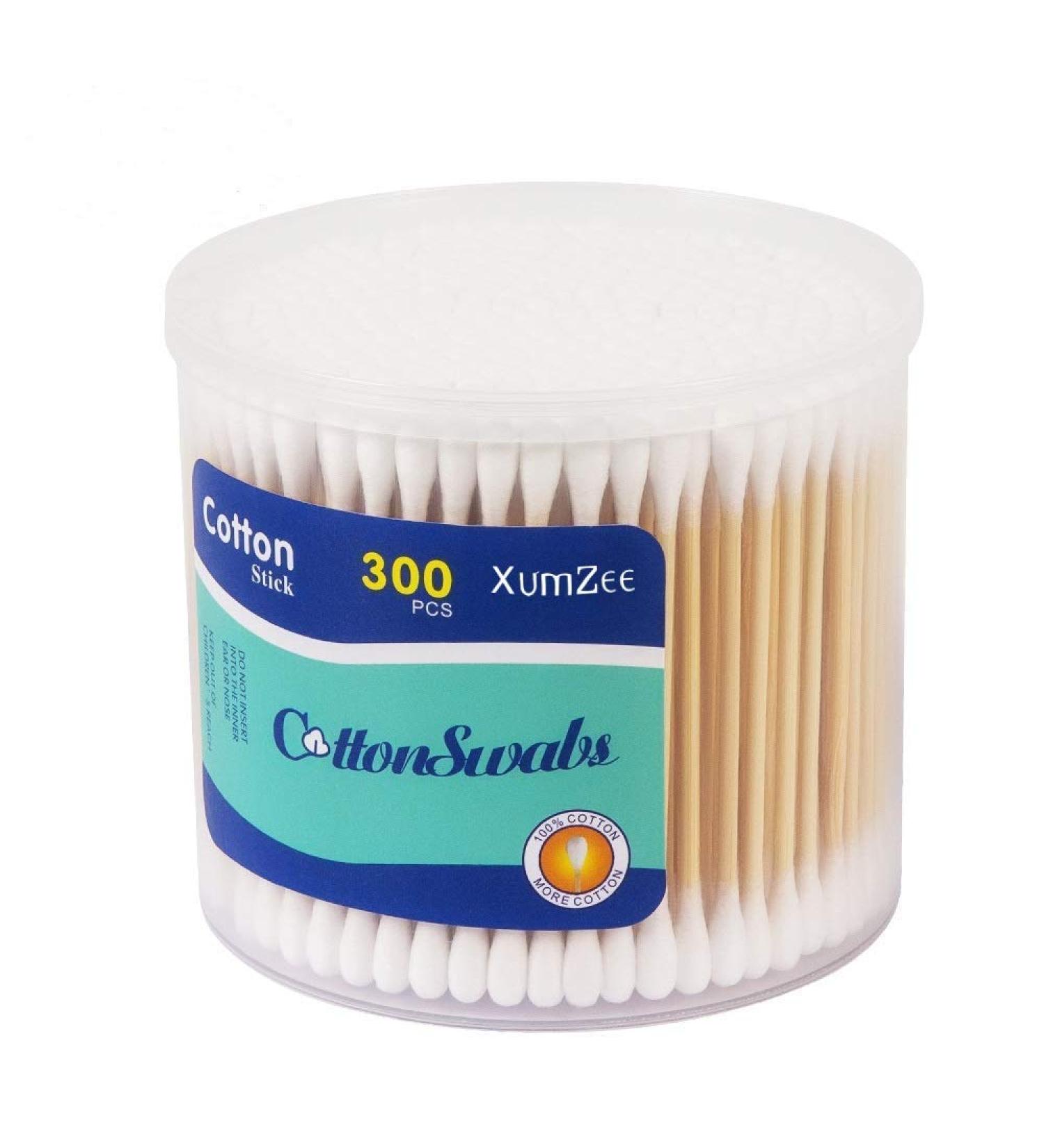 300ct Bamboo Cotton Swabs by Xumzee - Biodegradable & Chemical-Free Cotton Buds (Pack of 1) - Buy Online on GoSupps.com