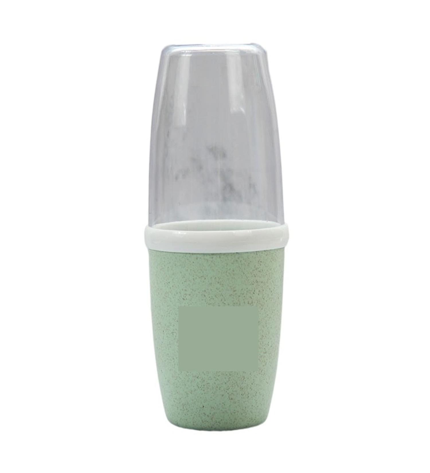 Digjobk toothbrush mug travel washbecher wheat straw toothpaste toothbrush storage box travel toilet article storage box portable bathroom accessories (color: green) 22.5*5.5 green