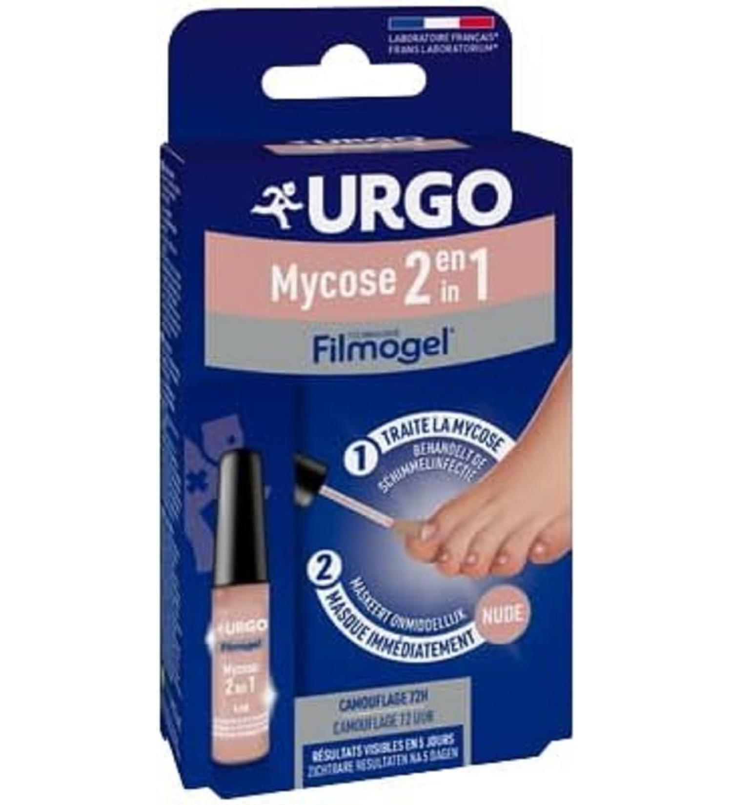 URGO - FILMOGEL Mycosis 2 in 1 - Masks and Treats Nails with Mycosis - Discreet Nude Rendering - From 16 Years - 4 ml Gel - Buy Online on GoSupps.com