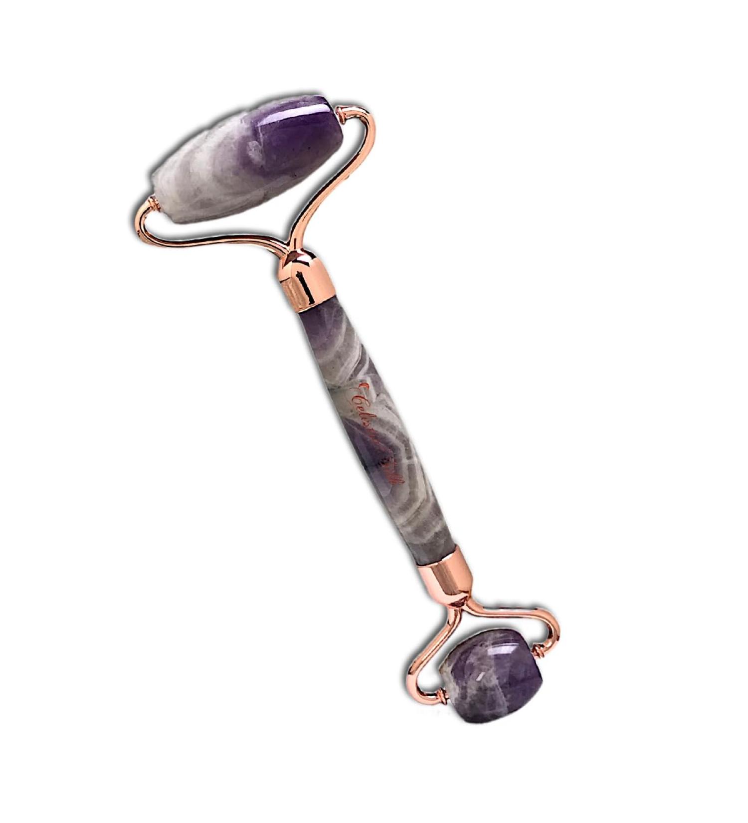 Buy Celestial Silk Amethyst Face Roller - Premium Anti-Aging Facial Massager | Genuine Natural Amethyst Gemstone for Skin Care - International Shipping Available - Buy Online on GoSupps.com