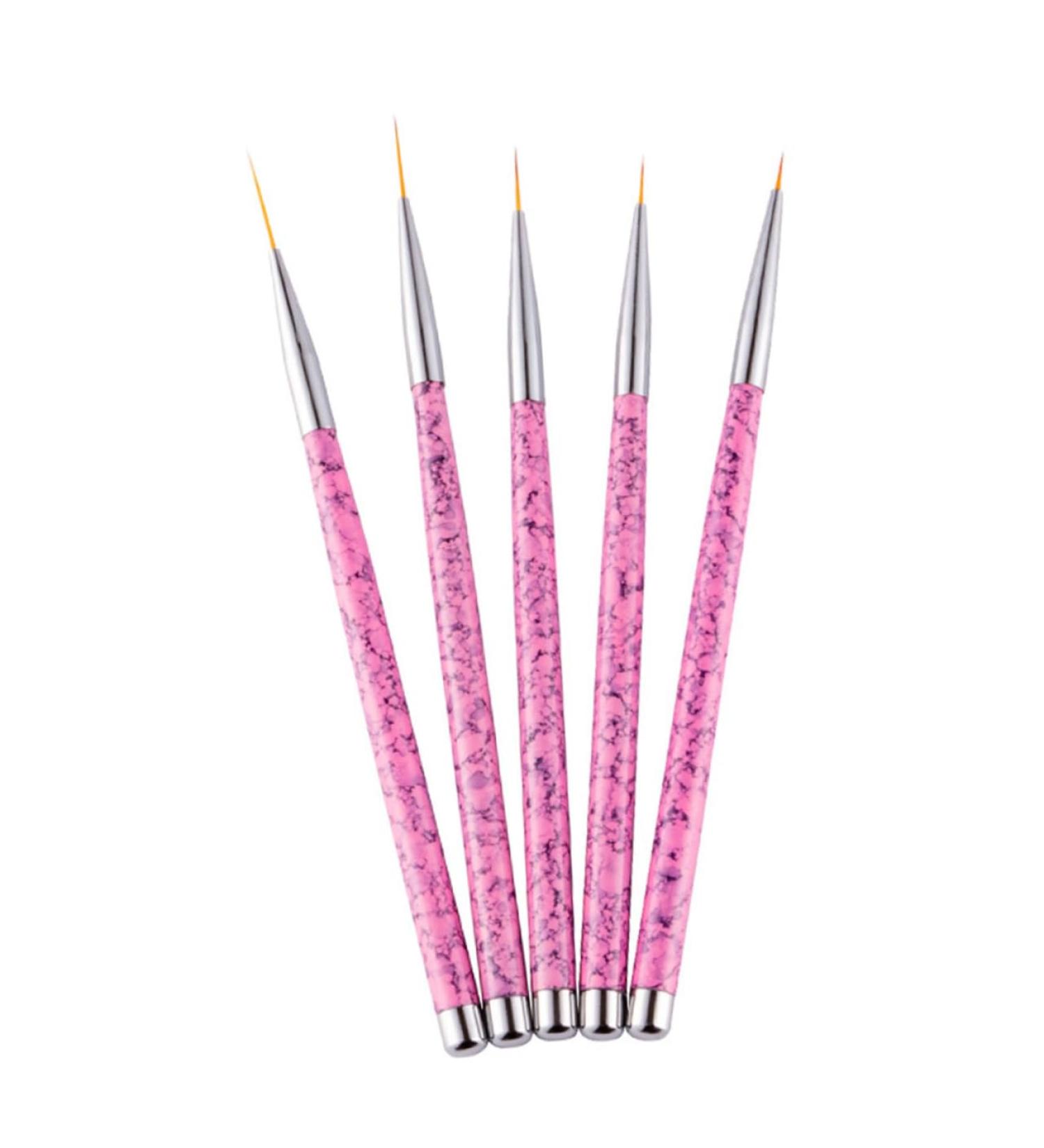 FRCOLOR 5 Piece Set Nail Art Liner Brush Polish Brush Pen Tools Nail Brush Kit Nail Polish Drawing Pen Nail Art Tools Nail Art Pen Painted Pen Pull Set Pink - Buy Online on GoSupps.com