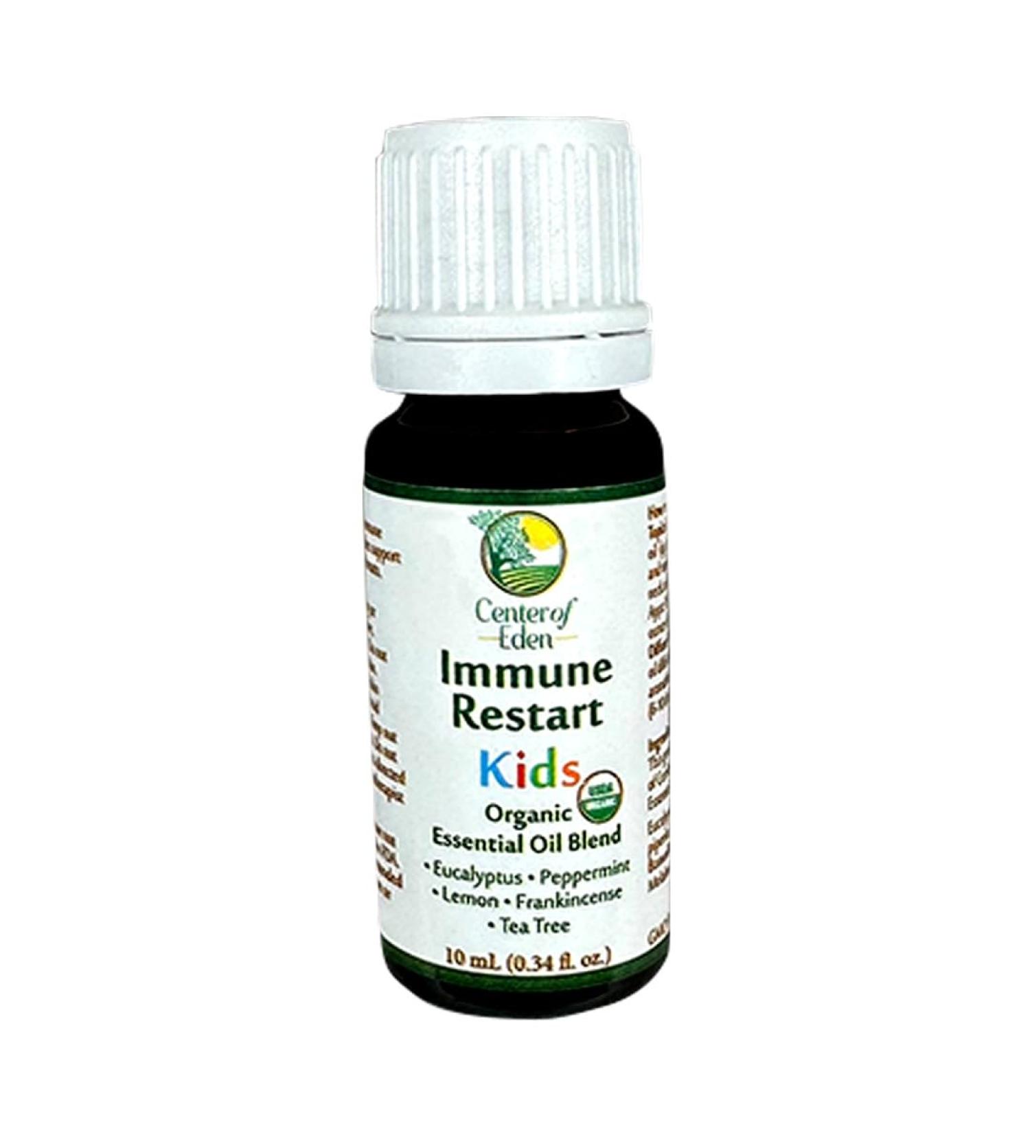 Immune Restart Kids - Organic Essential Oil Blend for Immune Support | 100% Pure Therapeutic Grade Non-GMO Eucalyptus Peppermint Tea Tree Lemon Frankincense - Buy Online on GoSupps.com