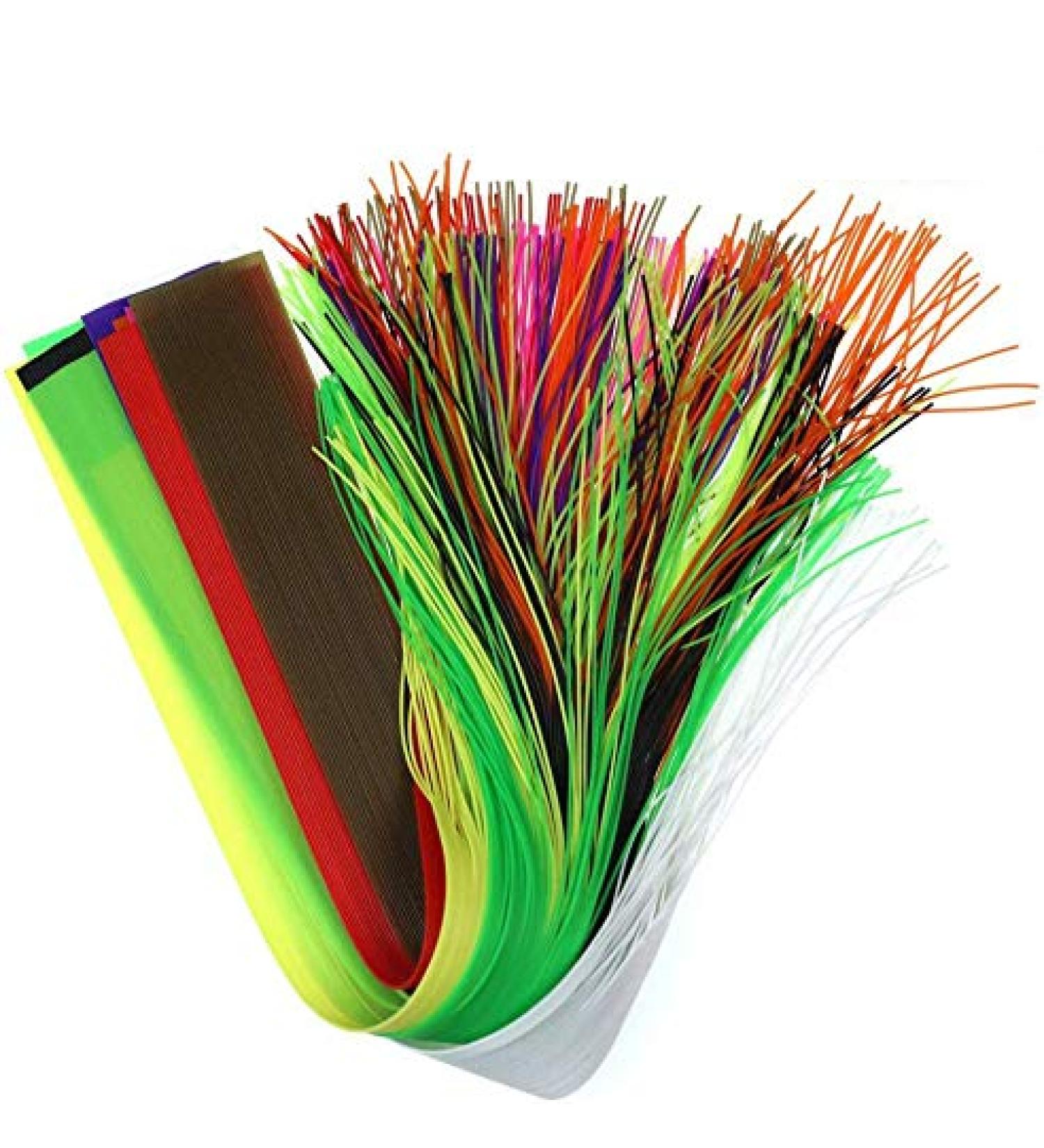 GREATFISHING 10pcs Mix Color 40 Strands/Pack 30CM Length Micro Silicone Rubber Skirts for Soft Worm Trout Fly Legs Fishing Jig Lure Skirts Fly Tying Material