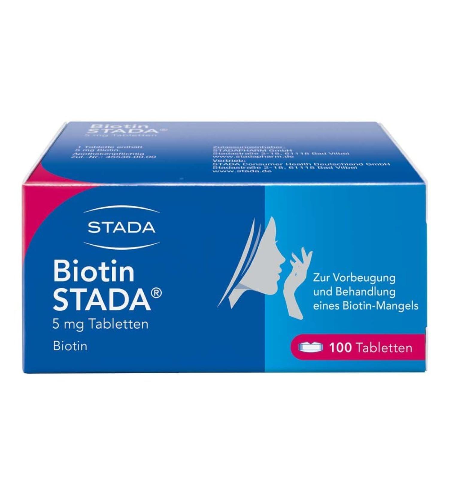 Biotin Stada 5 mg Tablets - 100 ST | Buy Internationally for Healthy Hair & Nails - Buy Online on GoSupps.com