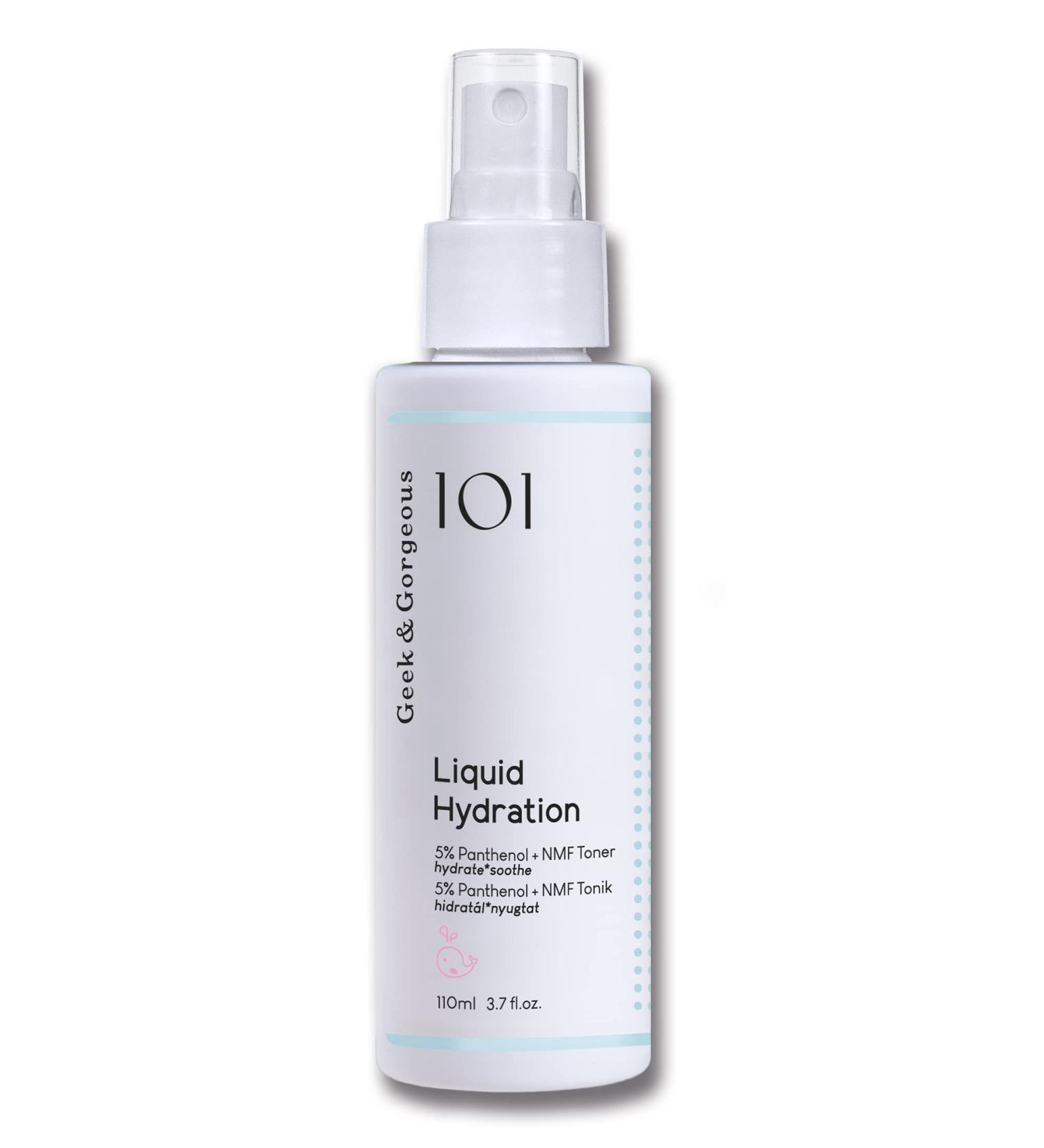 Geek & Gorgeous Liquid Hydration Facial Toner Spray - 5% Panthenol + Natural Moisturising Factors - 110ml - Buy Online on GoSupps.com