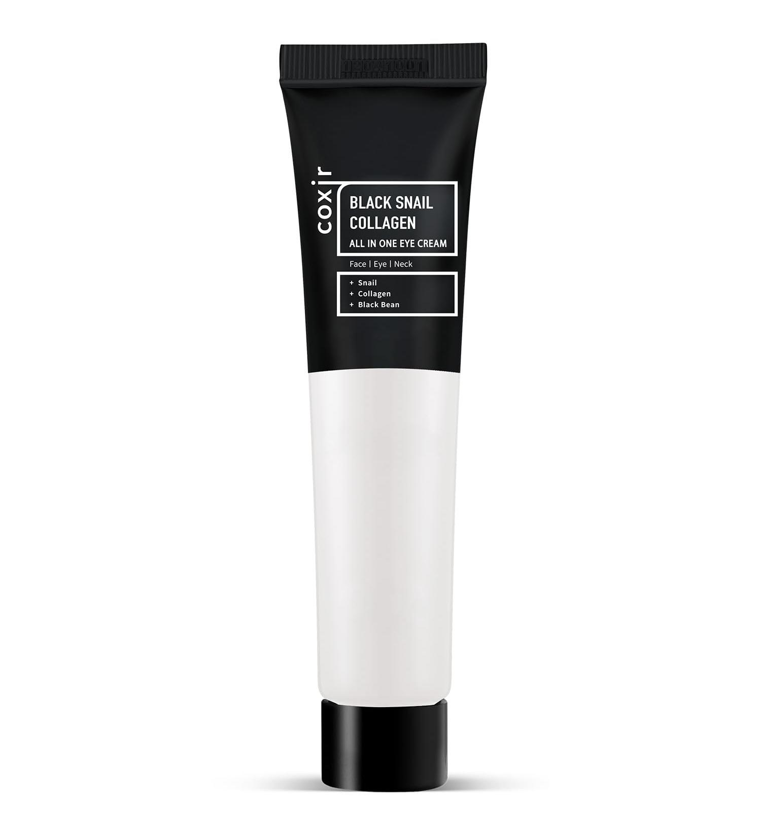 Coxir Black Snail Collagen Eye Cream | All-in-One Korean Skincare | Paraben & Cruelty Free | 30ml - Buy Online on GoSupps.com