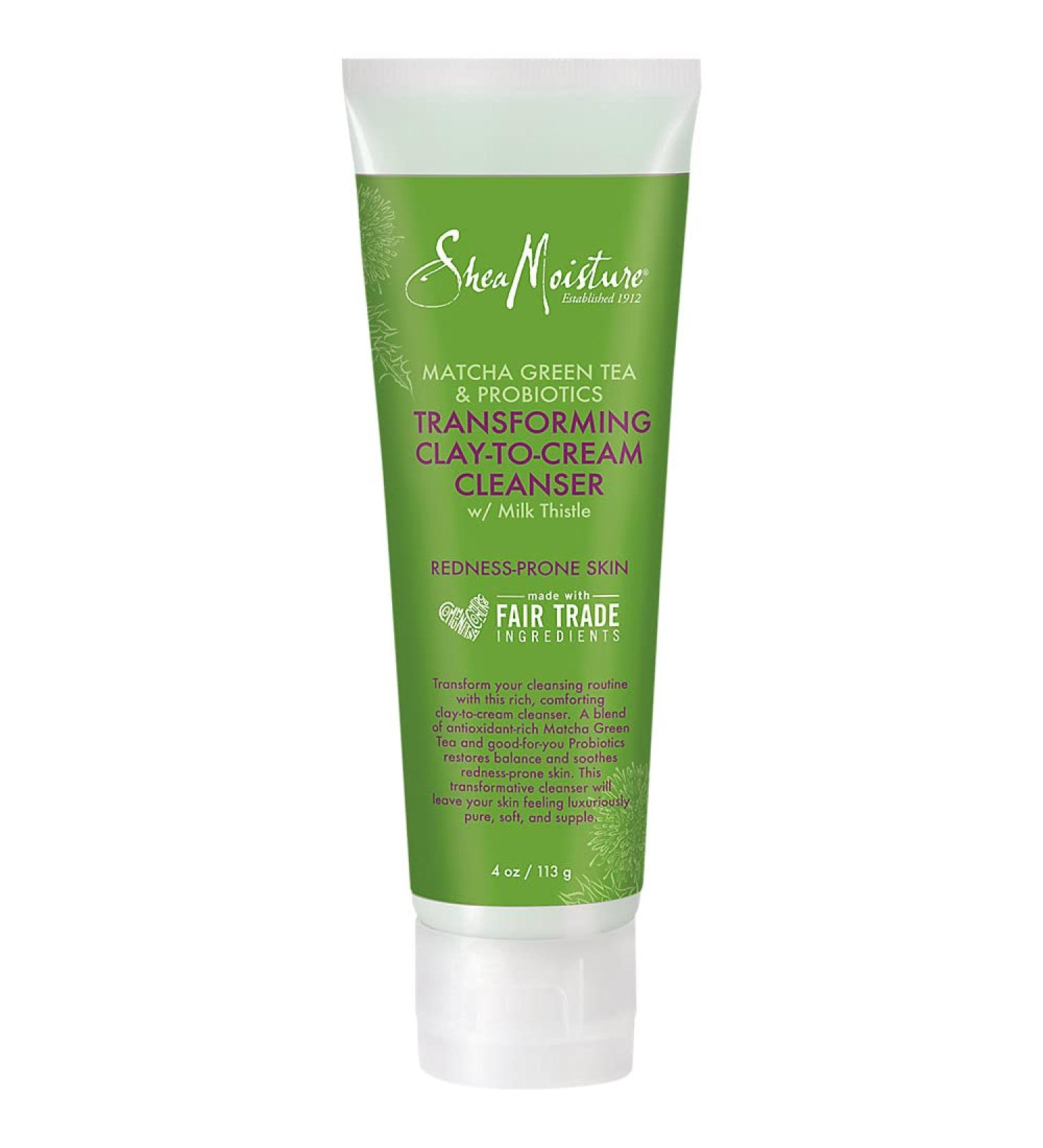 SheaMoisture Matcha Green Tea And Probiotics Clay to Cream Cleanser - 4oz