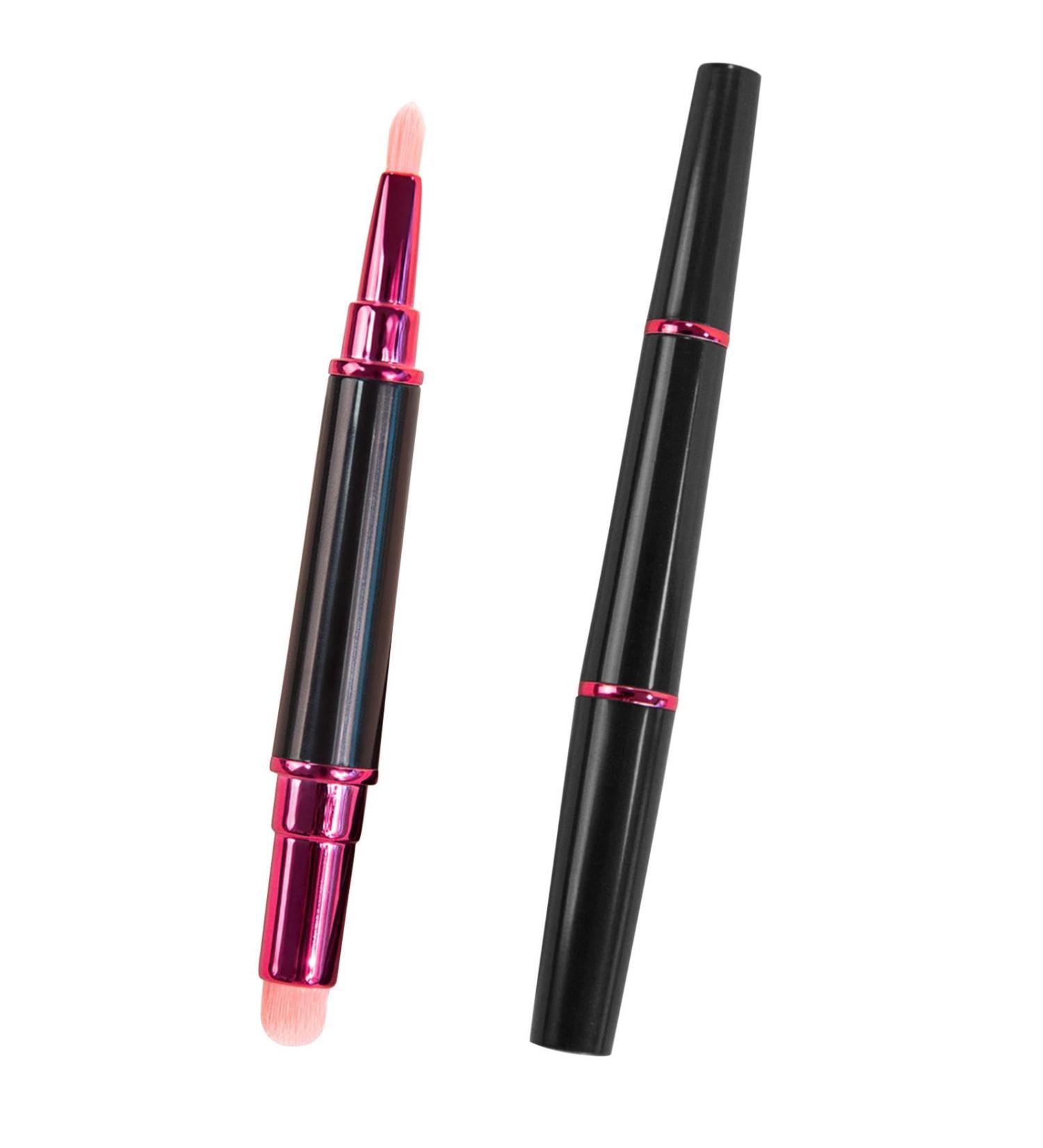 Ysvnlmjy Retractable Lip Brush | Compact Lip Brush | Professional Lip Brush With Cap Travel Makeup Brush Dual-ended Lipstick Blending Brush With Round and Flat Head Complete With Dust-proof Lid - Buy Online on GoSupps.com