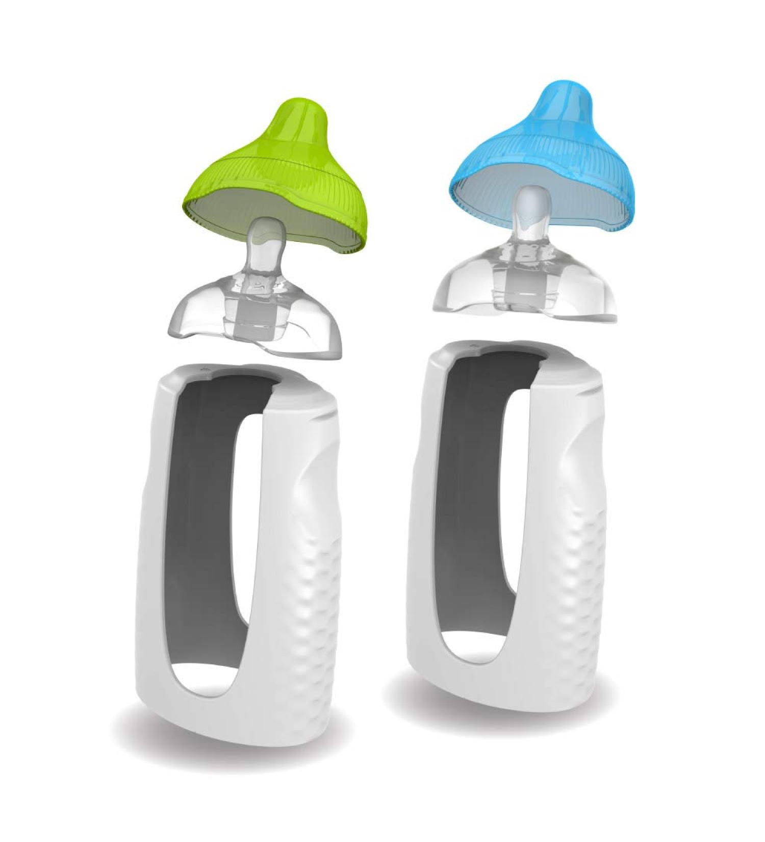 Kiinde Twist Squeeze Baby Breast Milk Feeding Bottle (2 Pack) with Nipples and Case - BPA, PVC, Phthalate Free, Dishwasher Safe - Buy Online on GoSupps.com