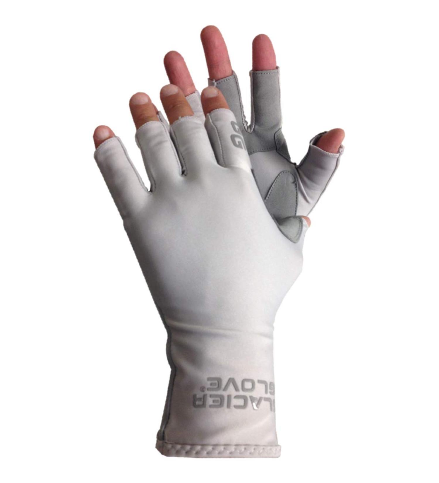 Glacier Glove Islamorada Fingerless Sun Gloves - Blue Water Camo, Medium Gray - Buy Online on GoSupps.com