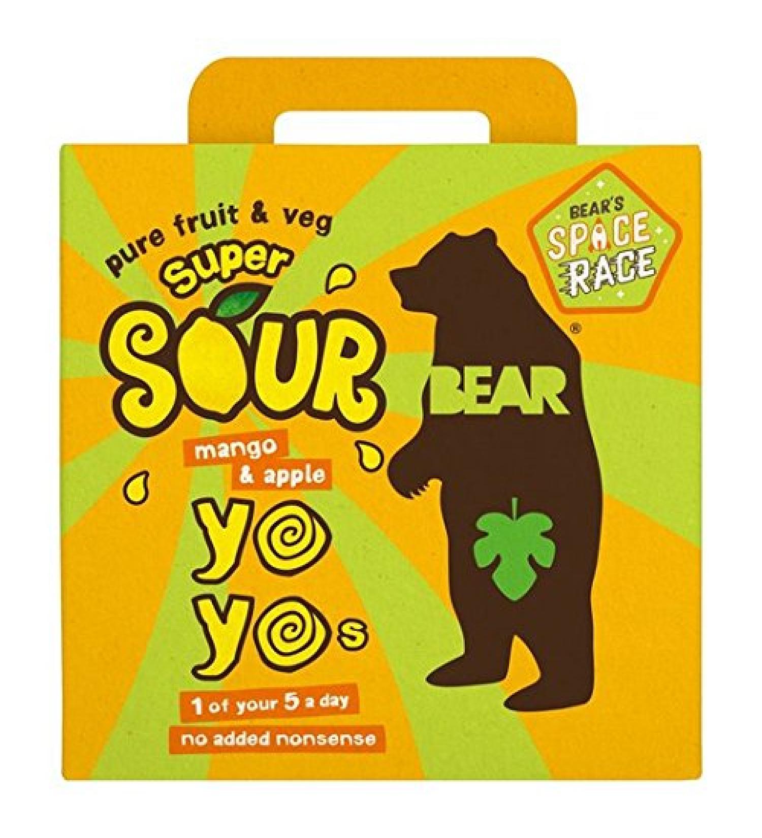 BEAR Super Sours Mango & Apple Yoyo Bear 5 x 20g
