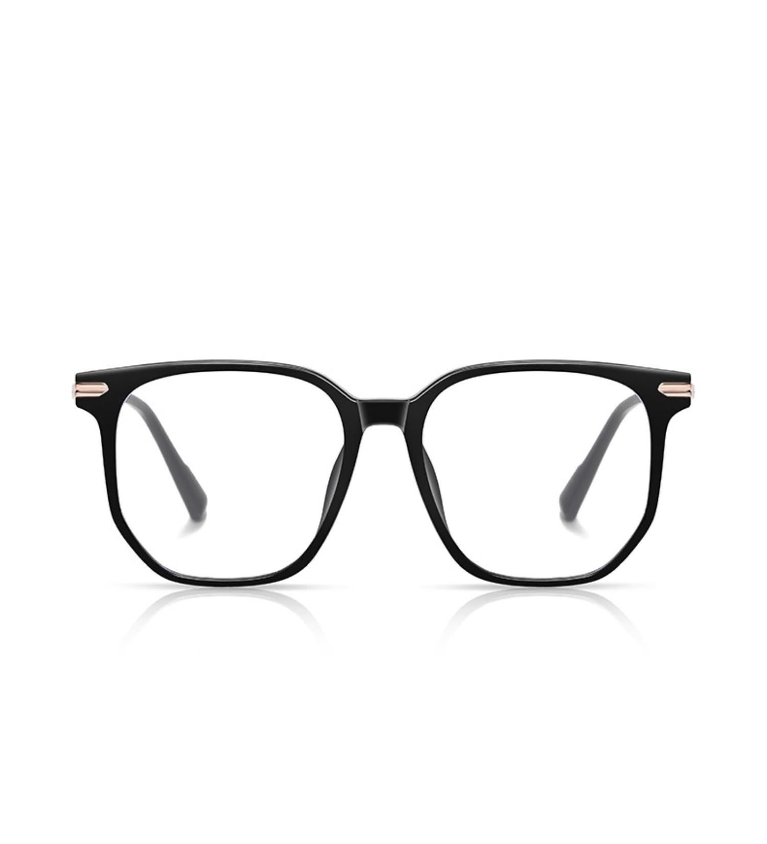 Buy Metal Temples Square TR90 Blue Light Blocking Glasses for Men & Women - Anti UV Ray Computer Reading Glasses - Stylish Black-Gold Frame (55mm - Buy Online on GoSupps.com
