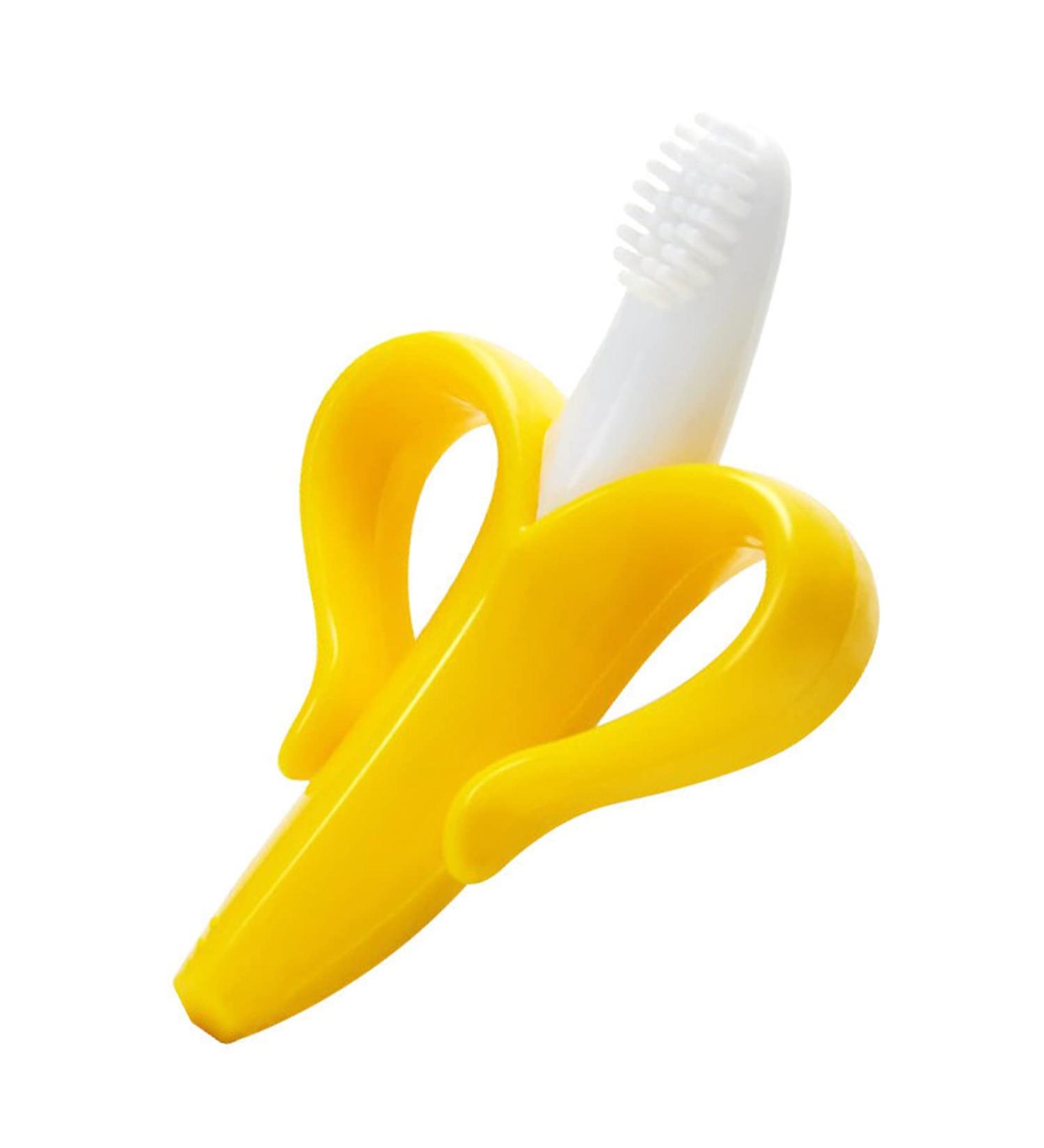 Baby Banana Gum Molar Stick bite Lok Food Silicone Fruit Gum Training Toothbrush - Buy Online on GoSupps.com