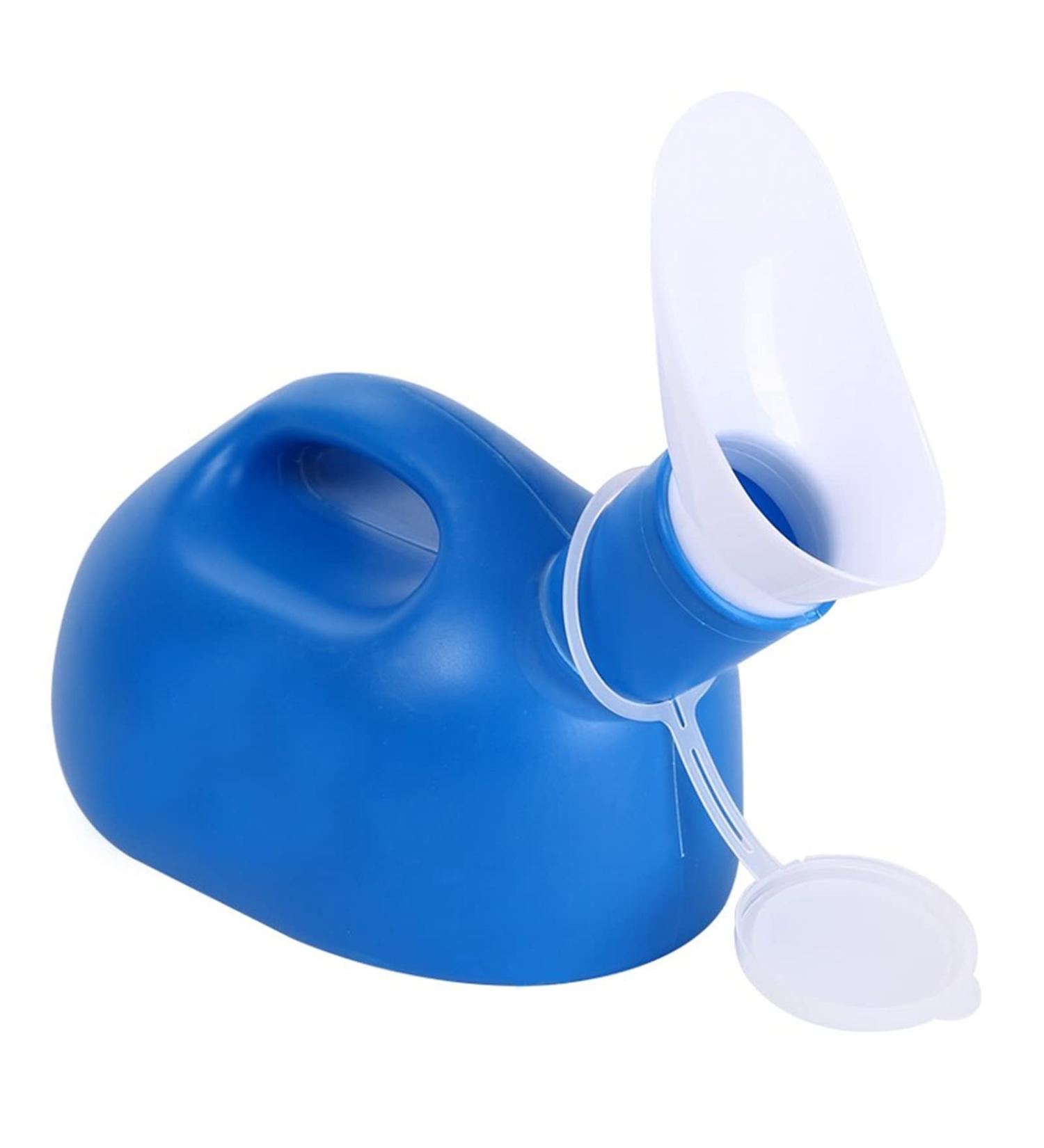 Female Portable Urinal- Plastic Sealing is Good Reusable Potty Pee Bottle for Outdoor Activities Bedridden Car Travel Outdoor Camping Traffic Jam 2000ML(Color:Blue) Happy - Buy Online on GoSupps.com